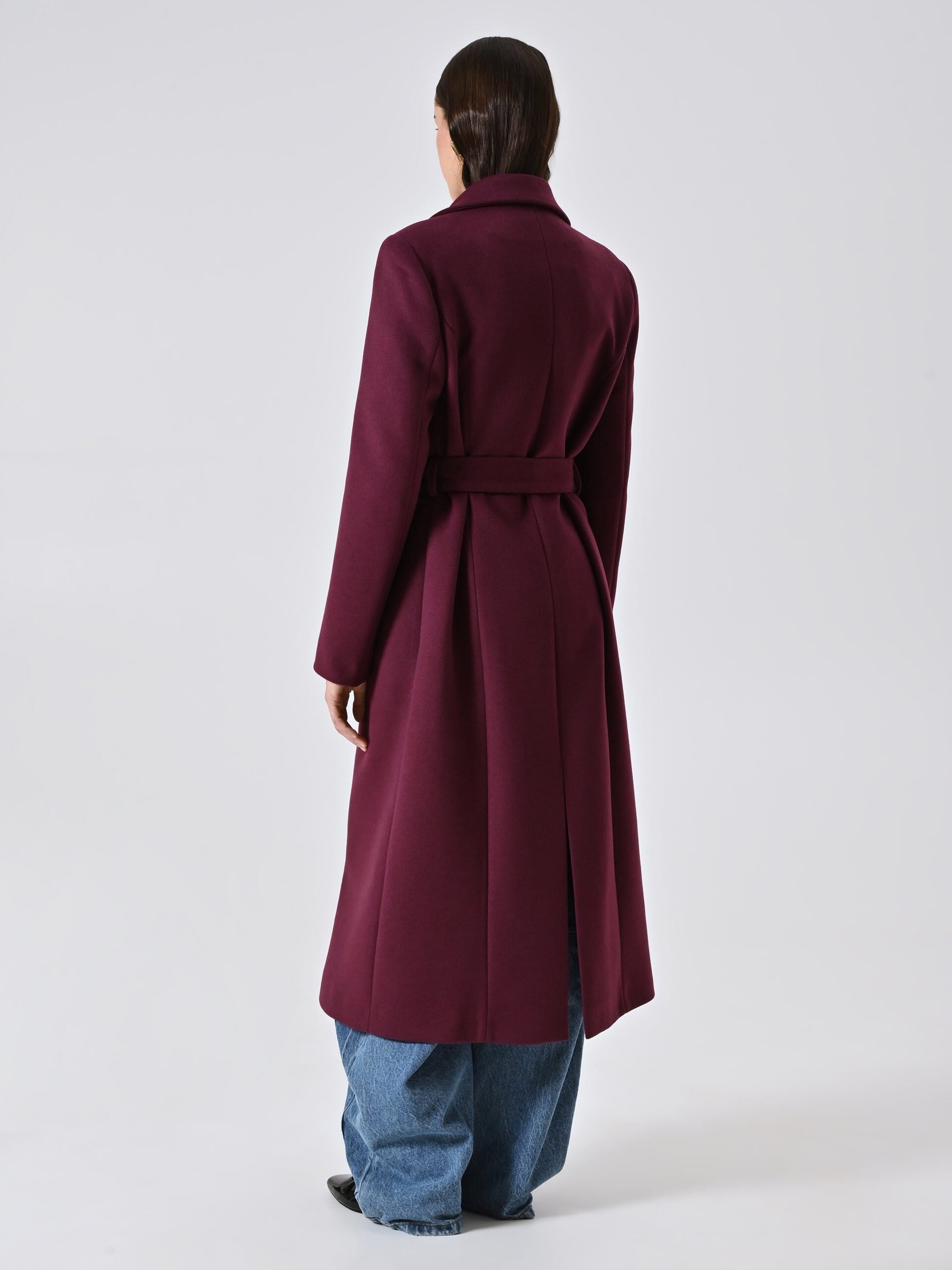 Manteau long en velours avec ceinture coordonnée Rinascimento