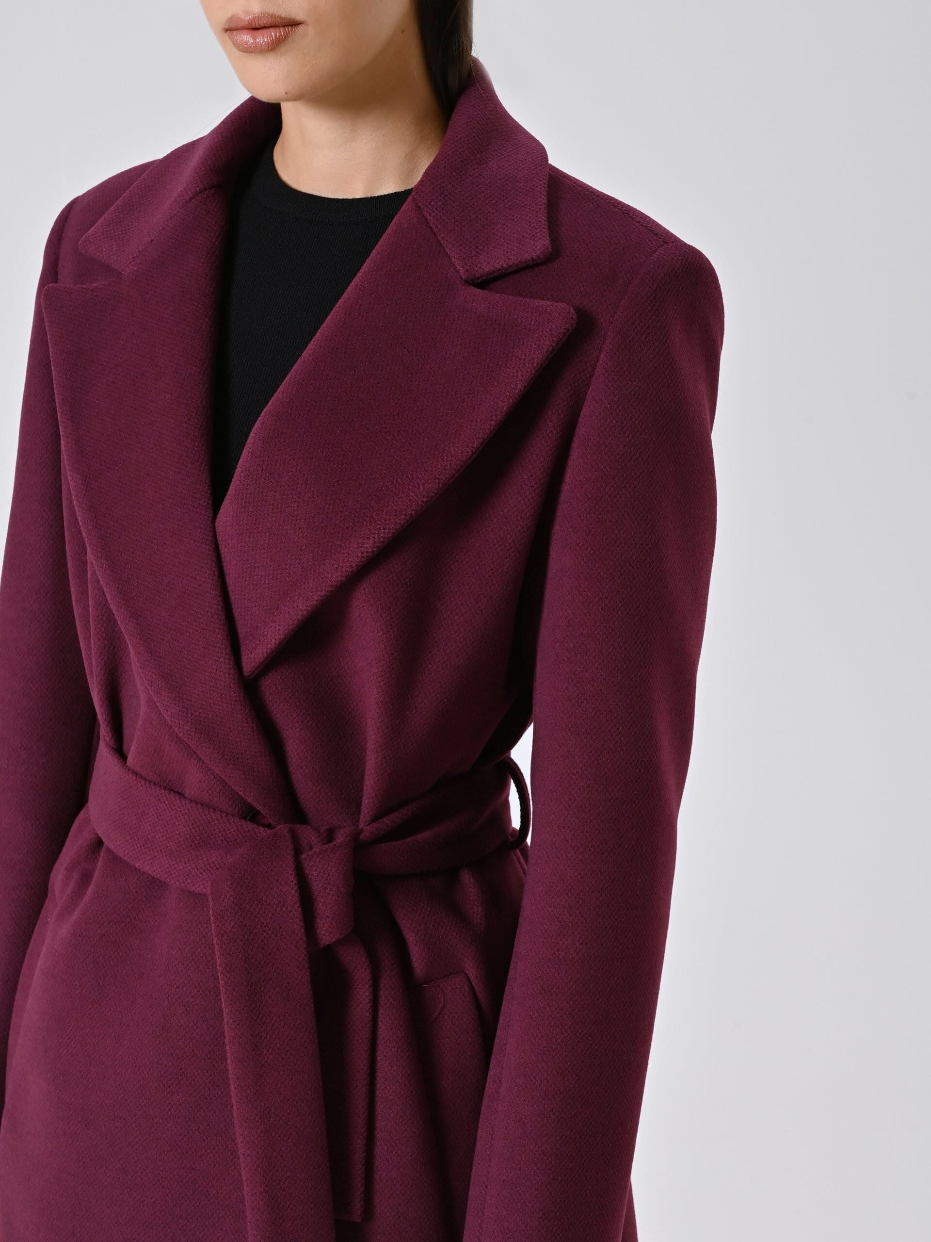 Manteau long en velours avec ceinture coordonnée Rinascimento