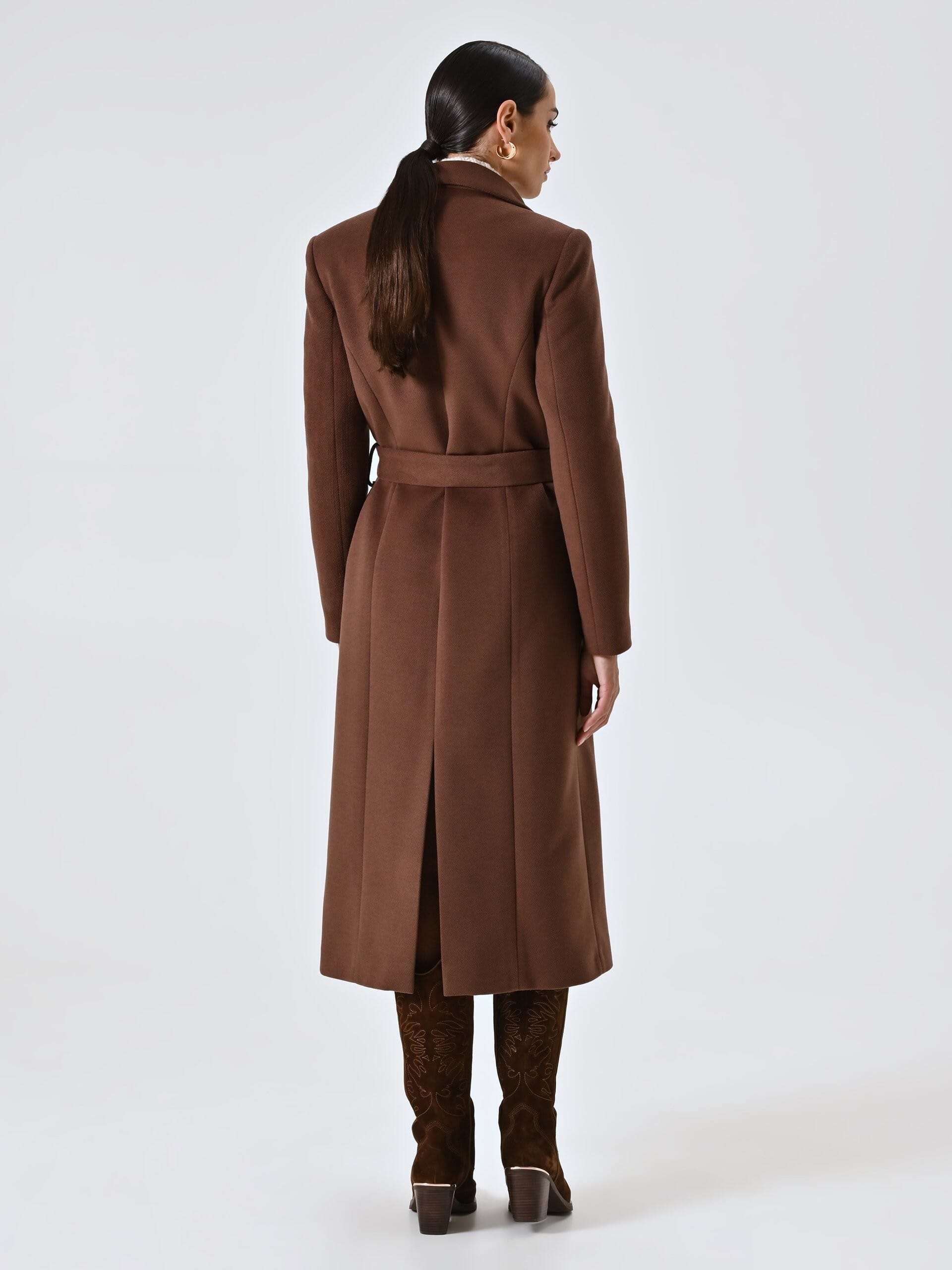 Manteau long en velours avec ceinture coordonnée Rinascimento