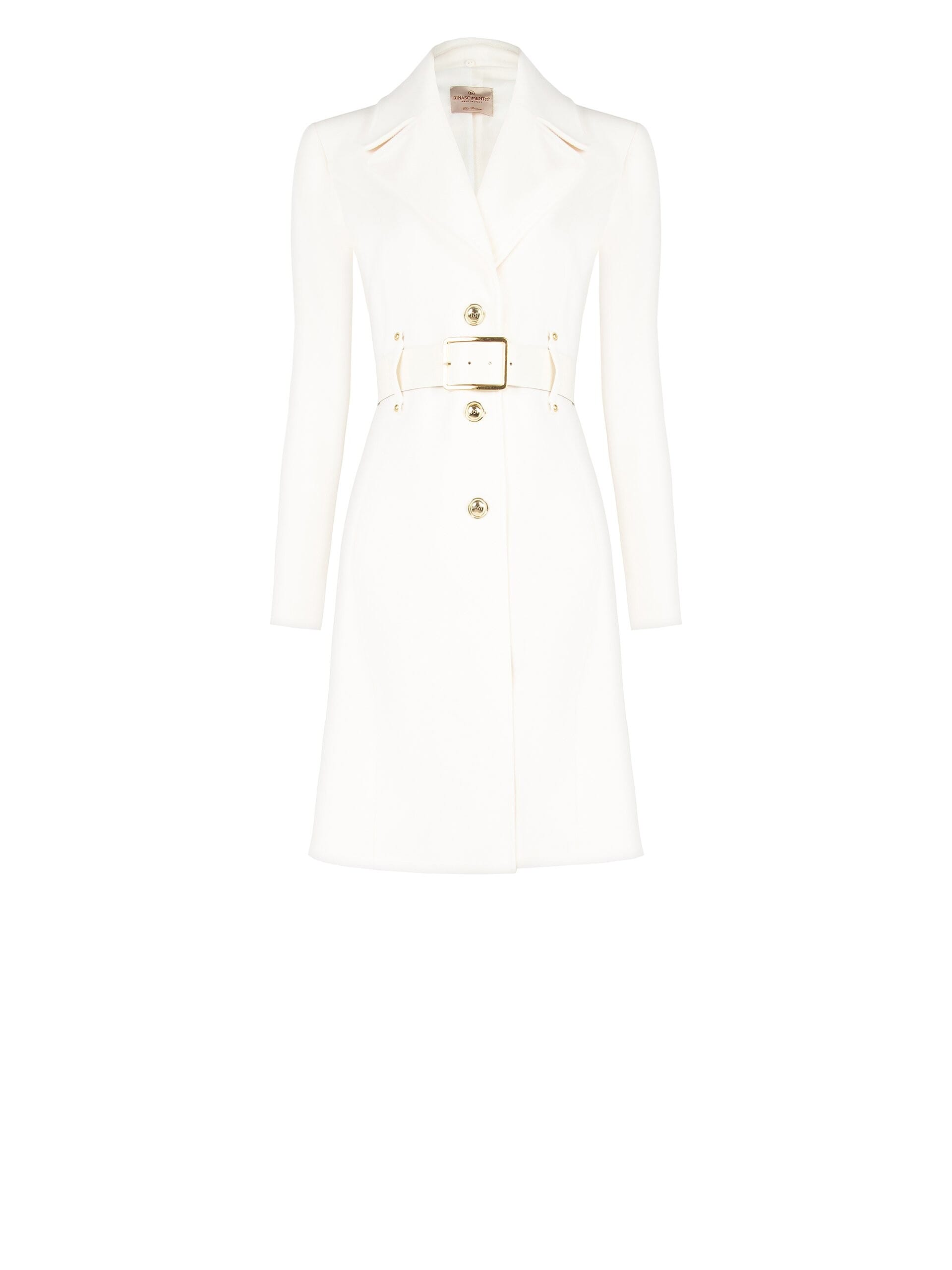 Cappotto Lungo Sfiancato In Velour Con Collo In Pelliccia Sintetica Removibile E Cintura In Similpelle Rinascimento