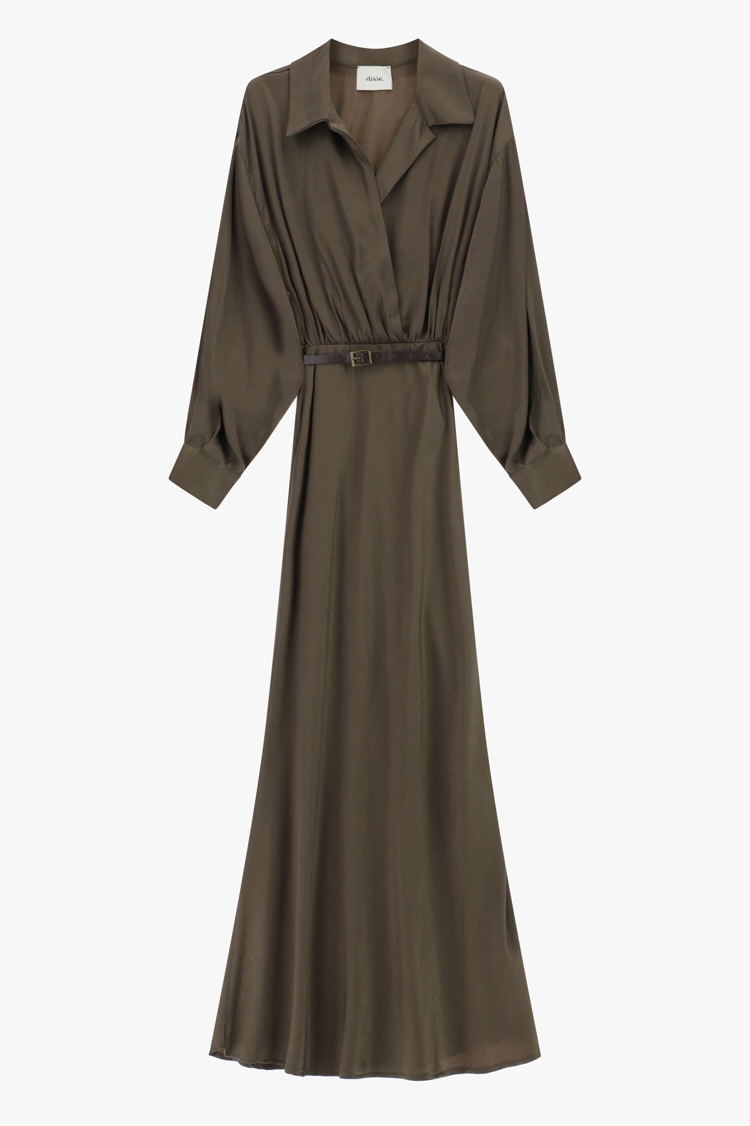 Long Dress With Belt And Long Sleeves Dixie