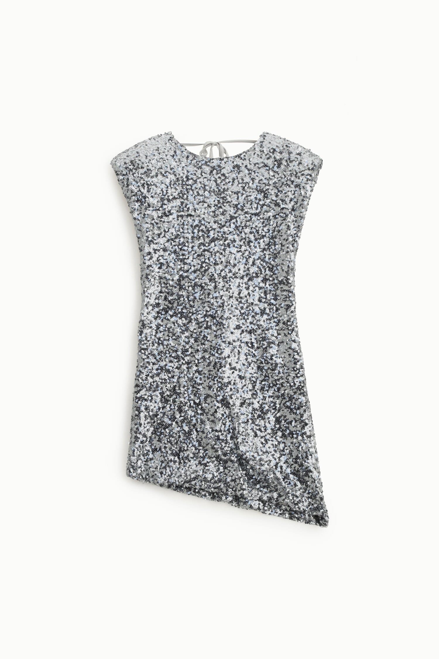 Dress Corto Asimmetrico Con Paillettes E Spalle Strutturate Dixie