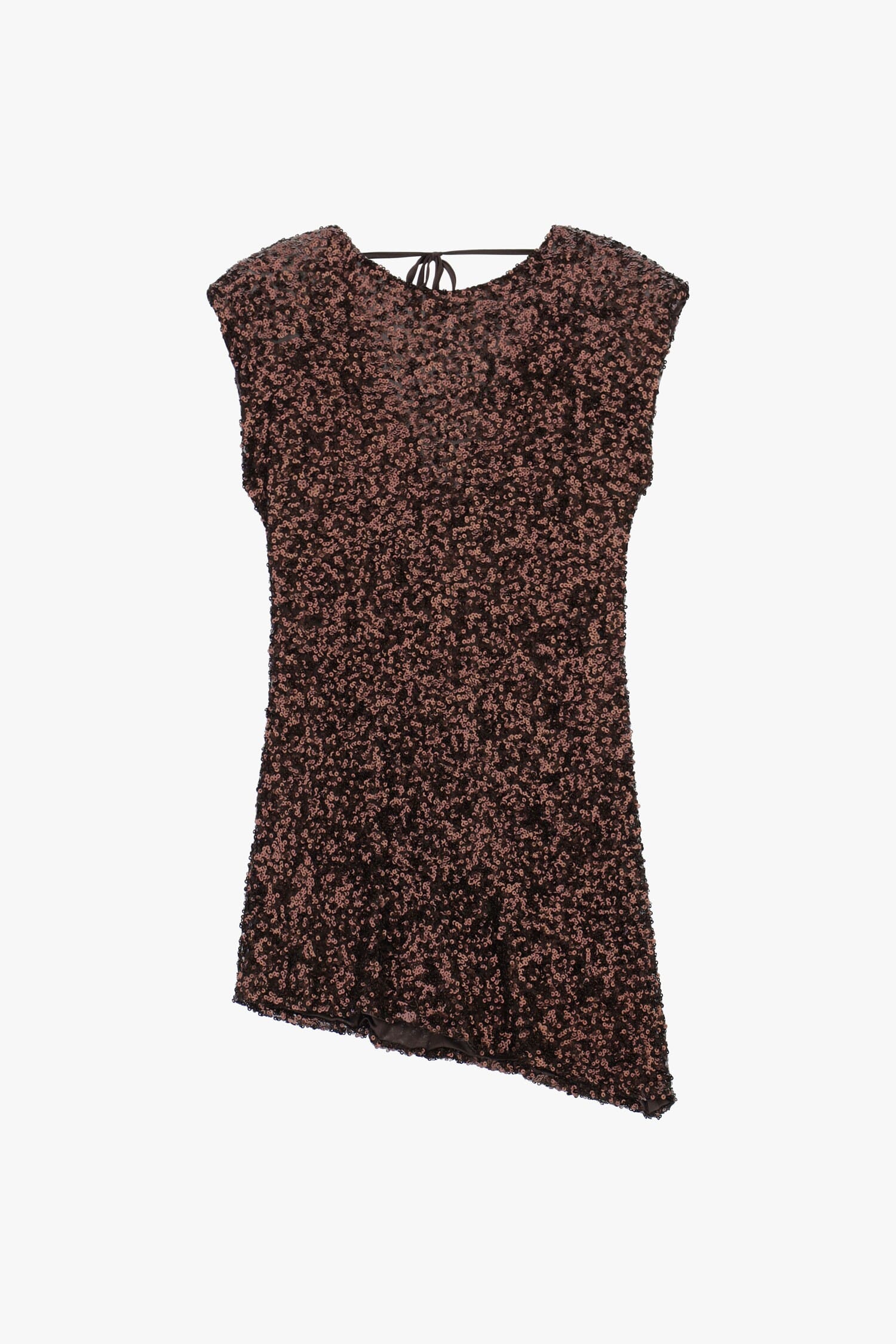 Dress Corto Asimmetrico Con Paillettes E Spalle Strutturate Dixie