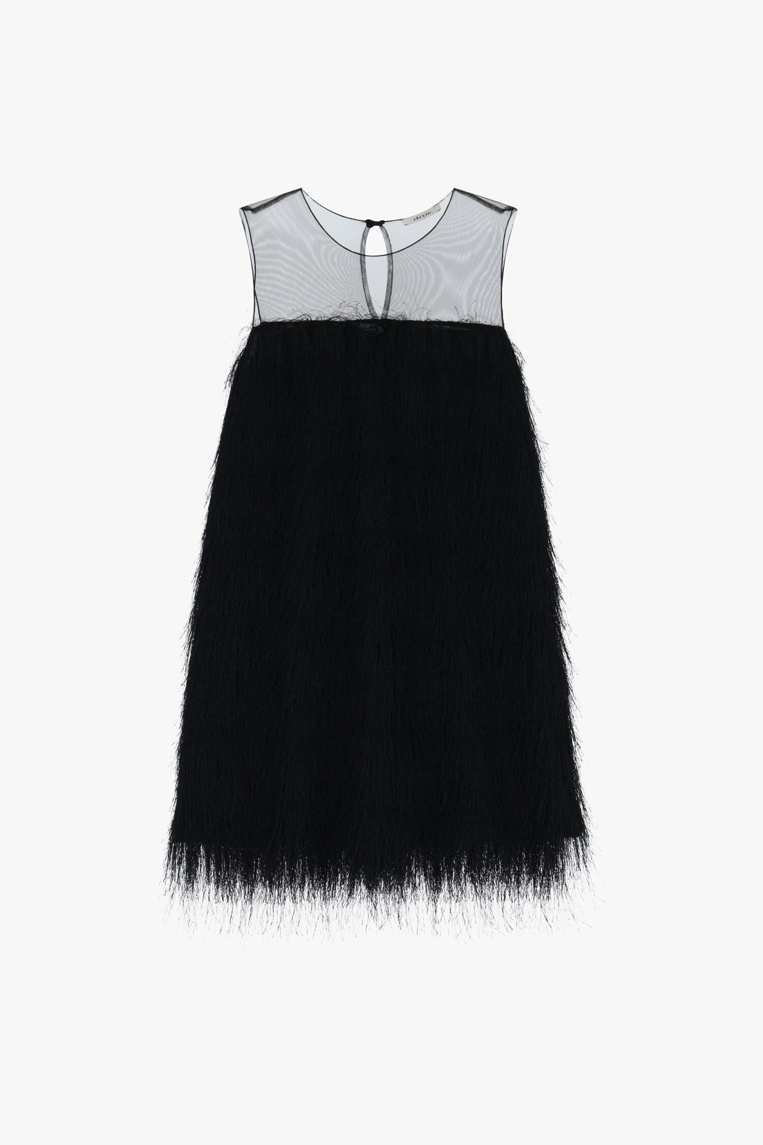 Abito Corto Con Inserto Trasparente E Frange Dixie