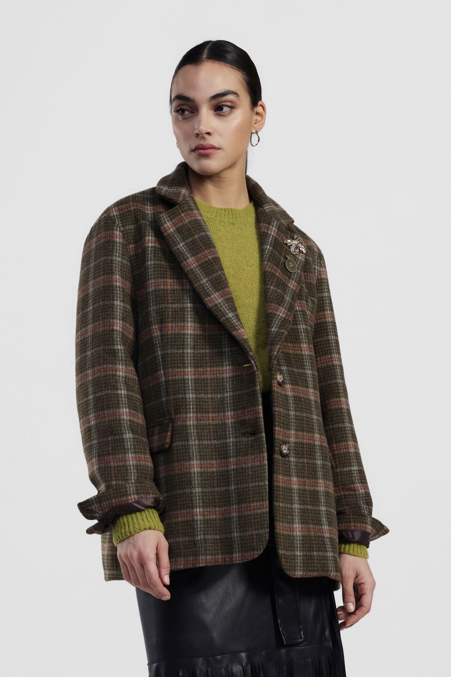 Blazer à carreaux avec poches avant Dixie