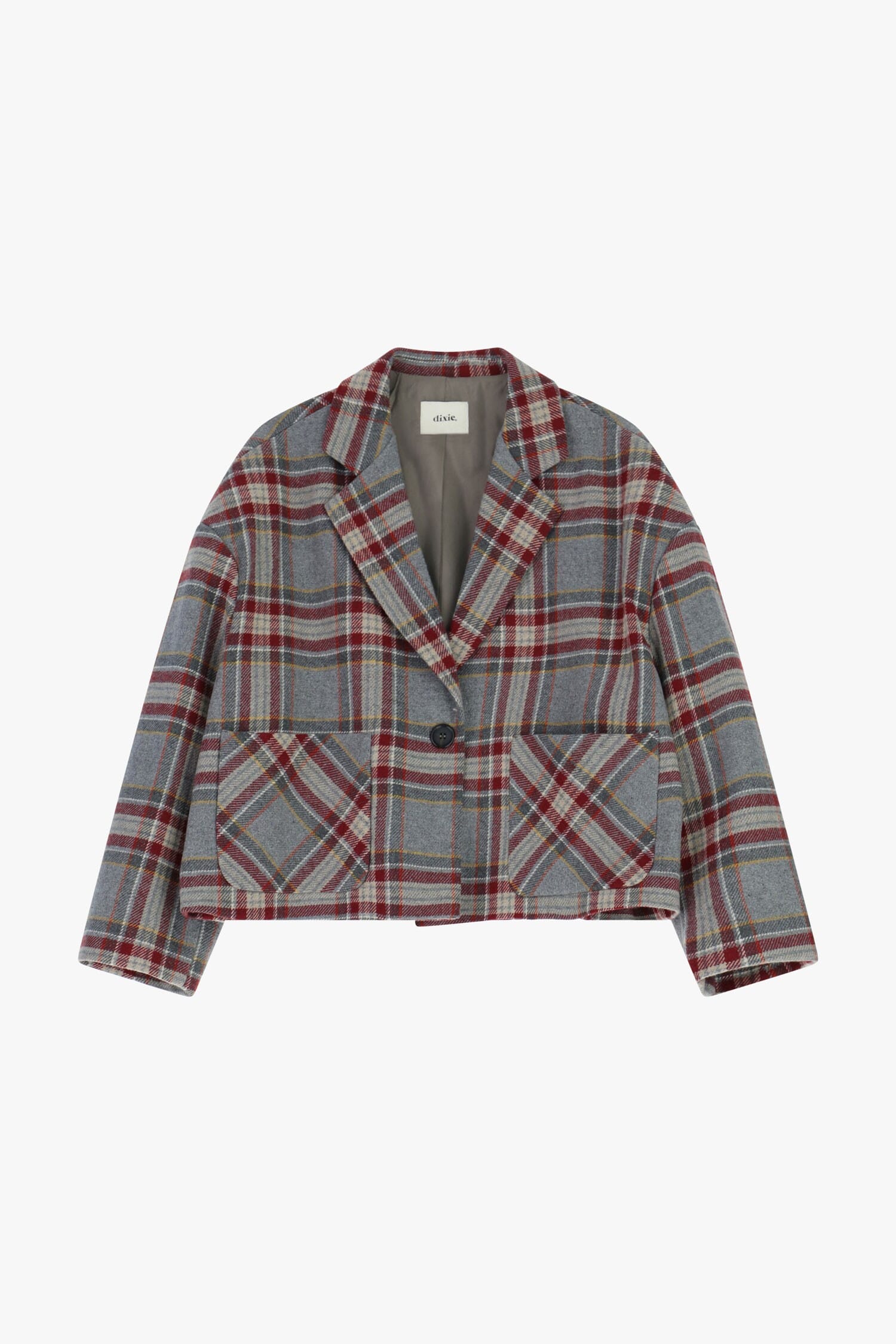 Blazer Corto A Quadri Con Tasche Applicate Dixie