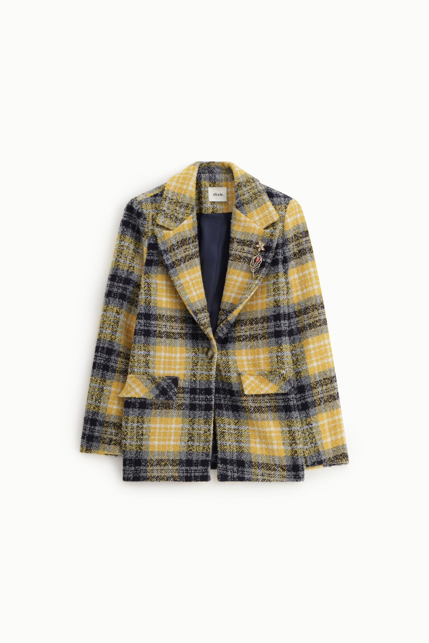 Blazer A Quadri Con Tasche Frontali E Spilla Dixie