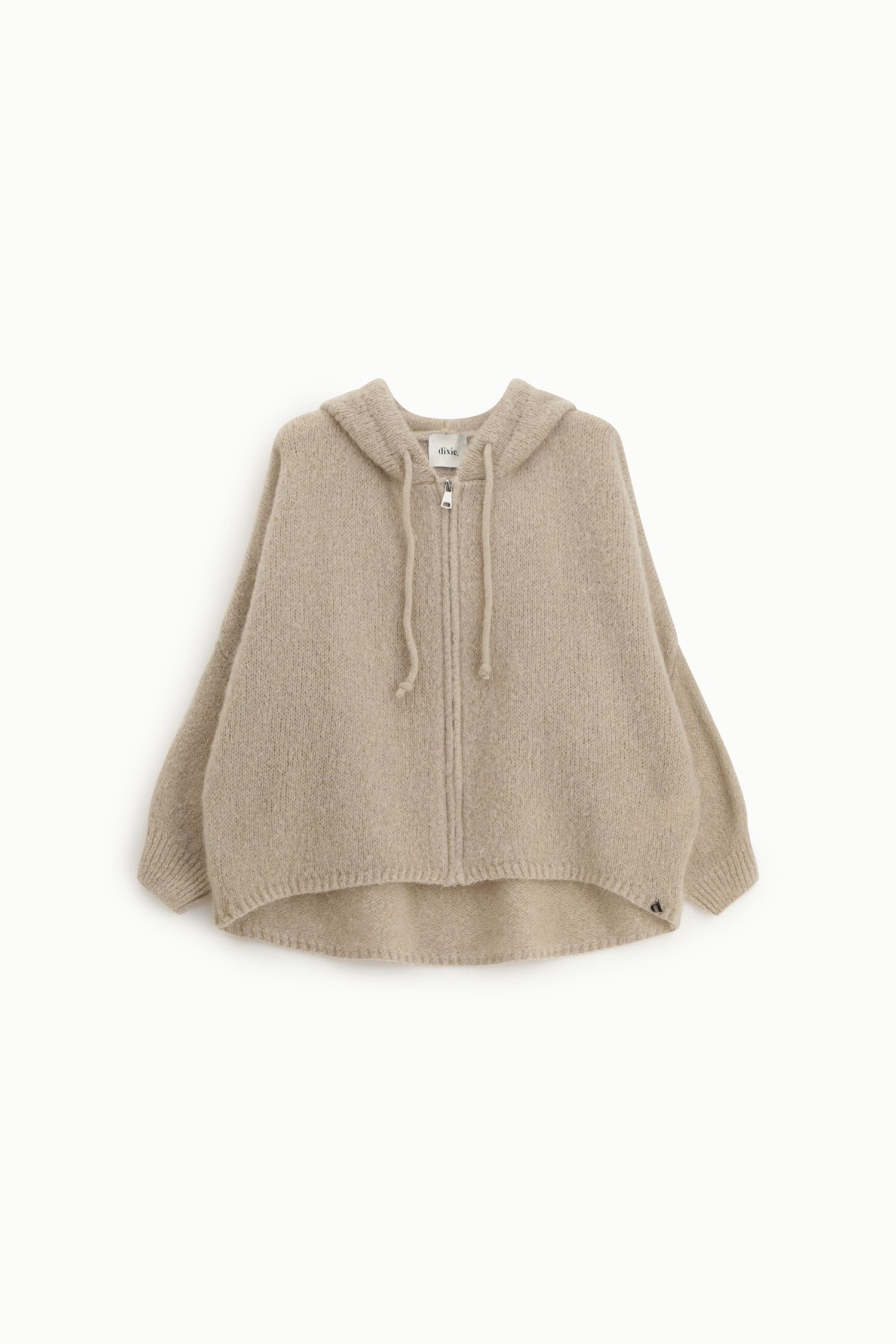 Cardigan Oversize Con Cappuccio E Zip Frontale Dixie