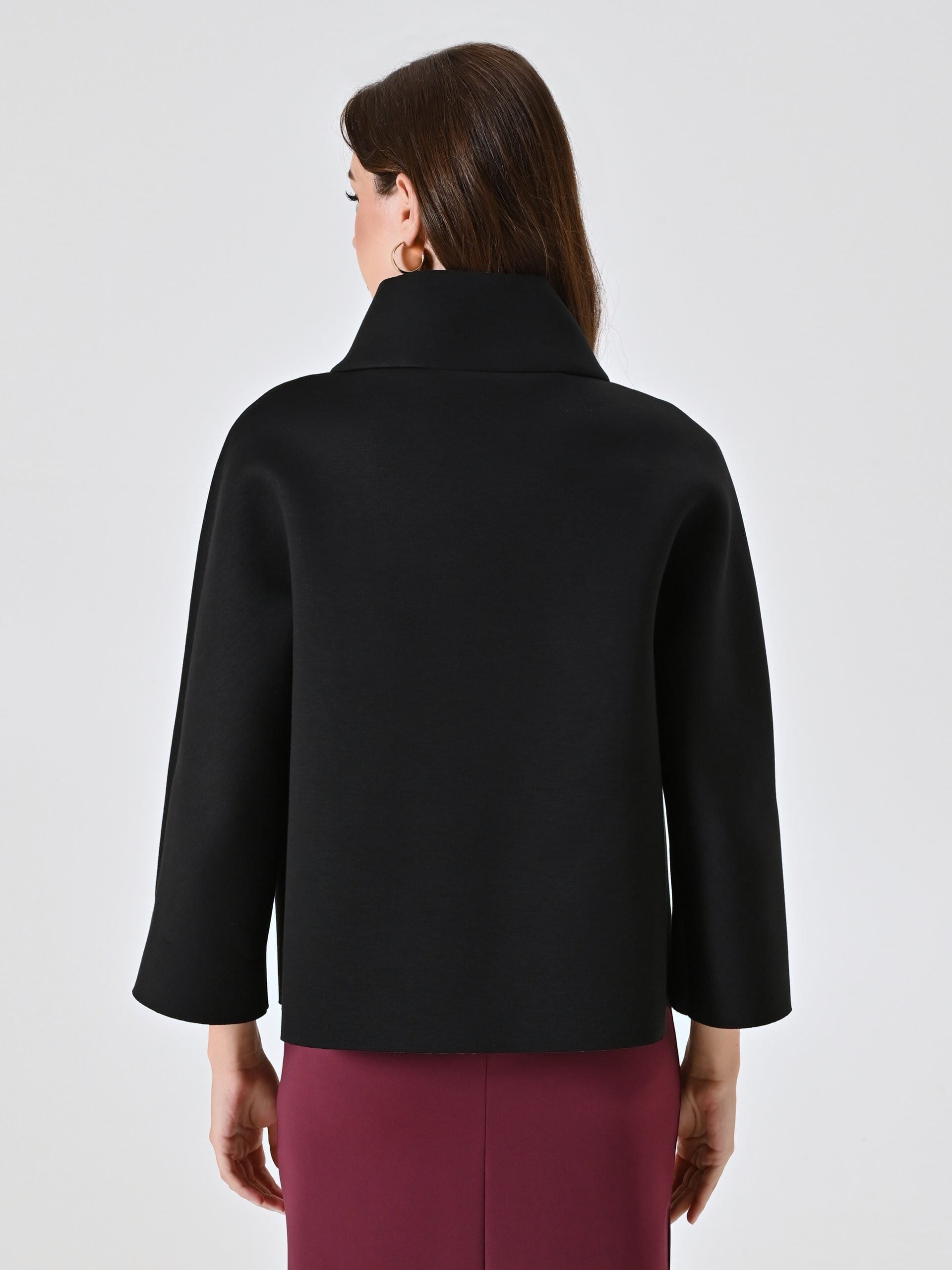 Cappotto Corto Over Effetto Mantella In Neoprene Rinascimento