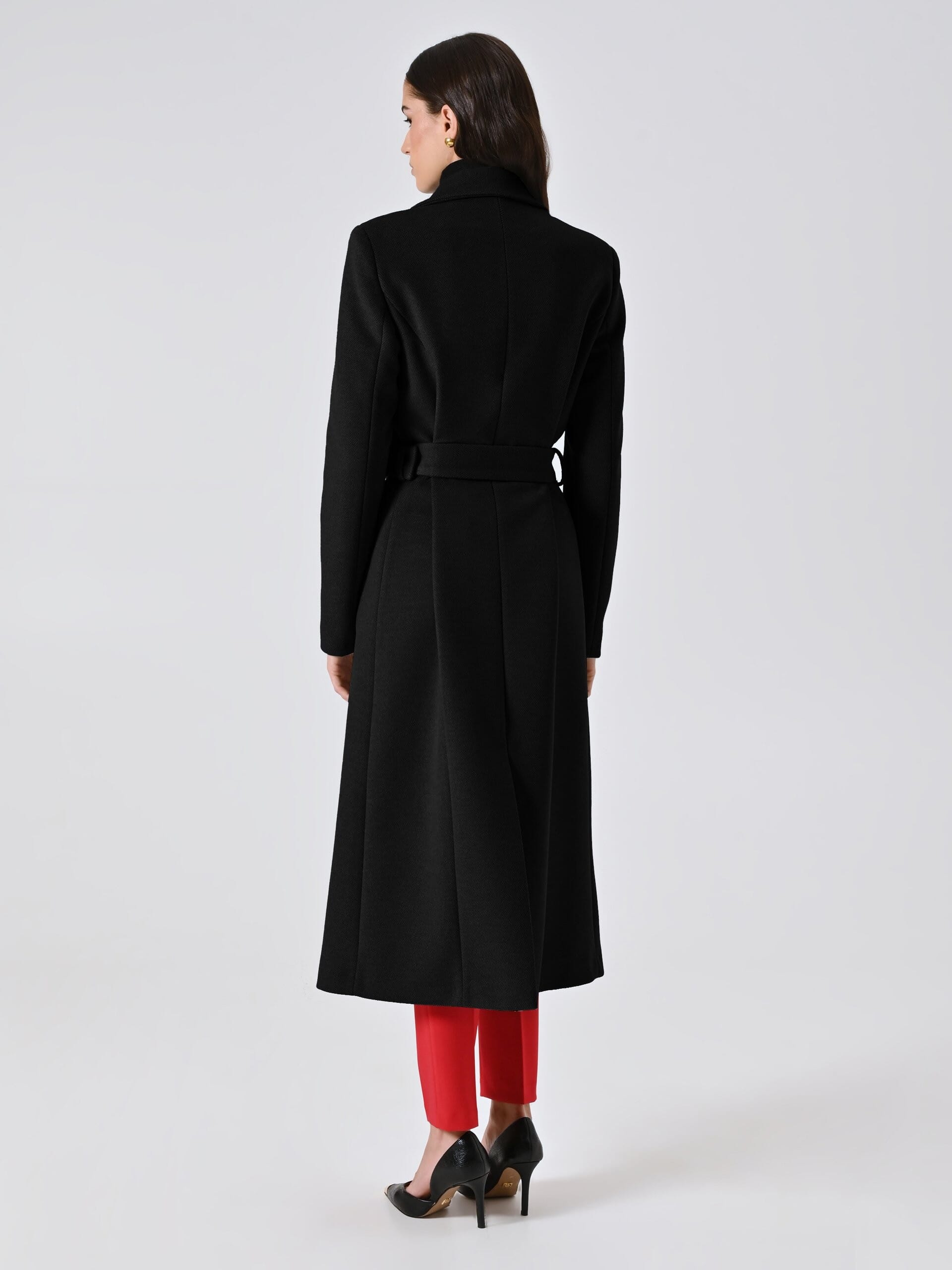 Manteau long en velours avec ceinture coordonnée Rinascimento