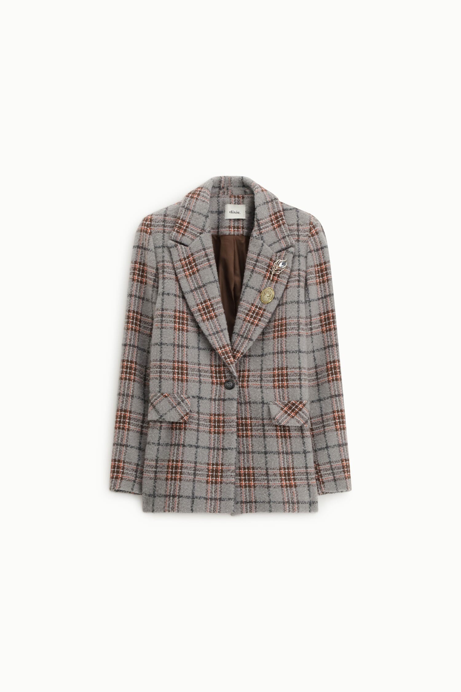 Blazer à carreaux avec revers et boutons Dixie
