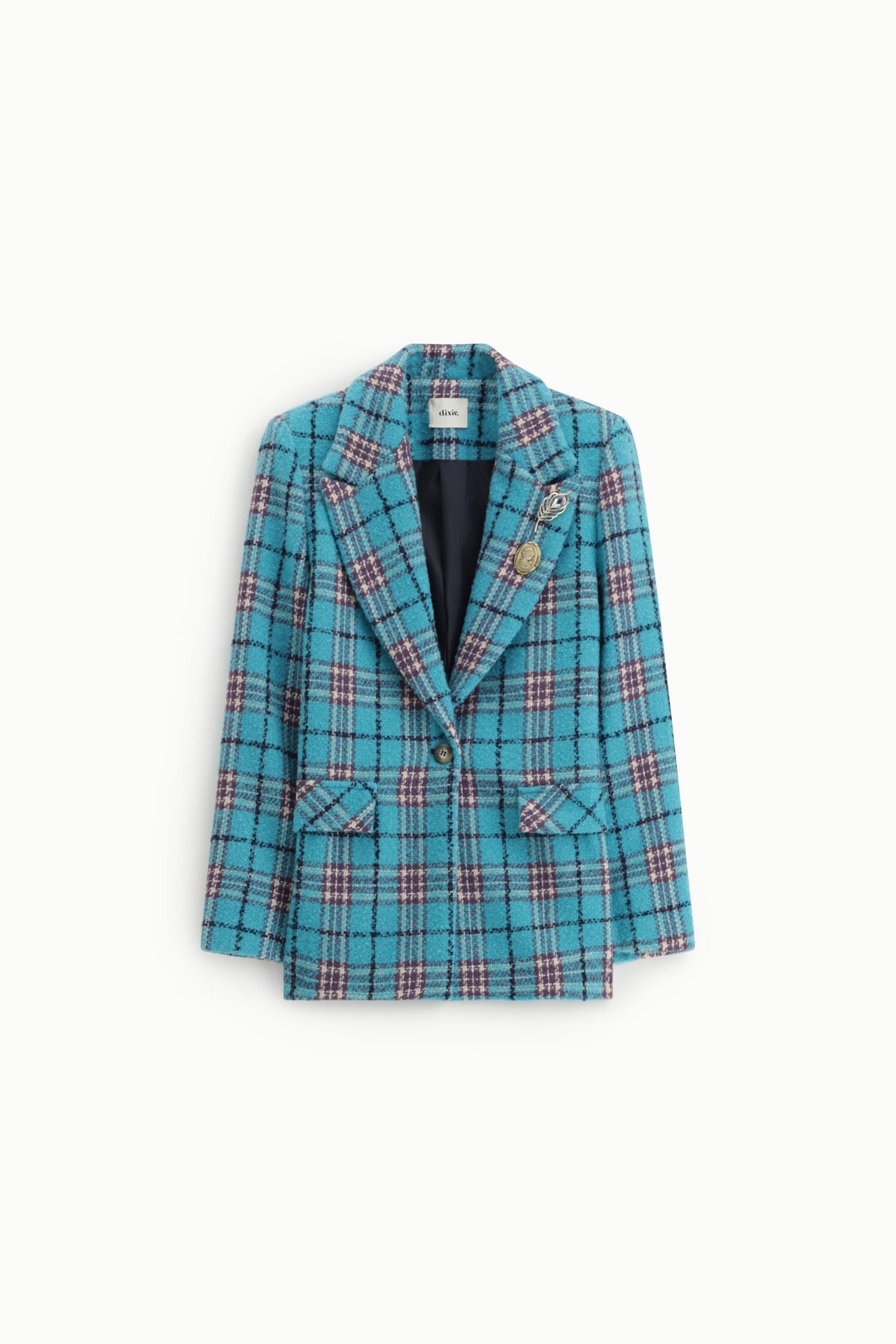 Blazer à carreaux avec revers et boutons Dixie