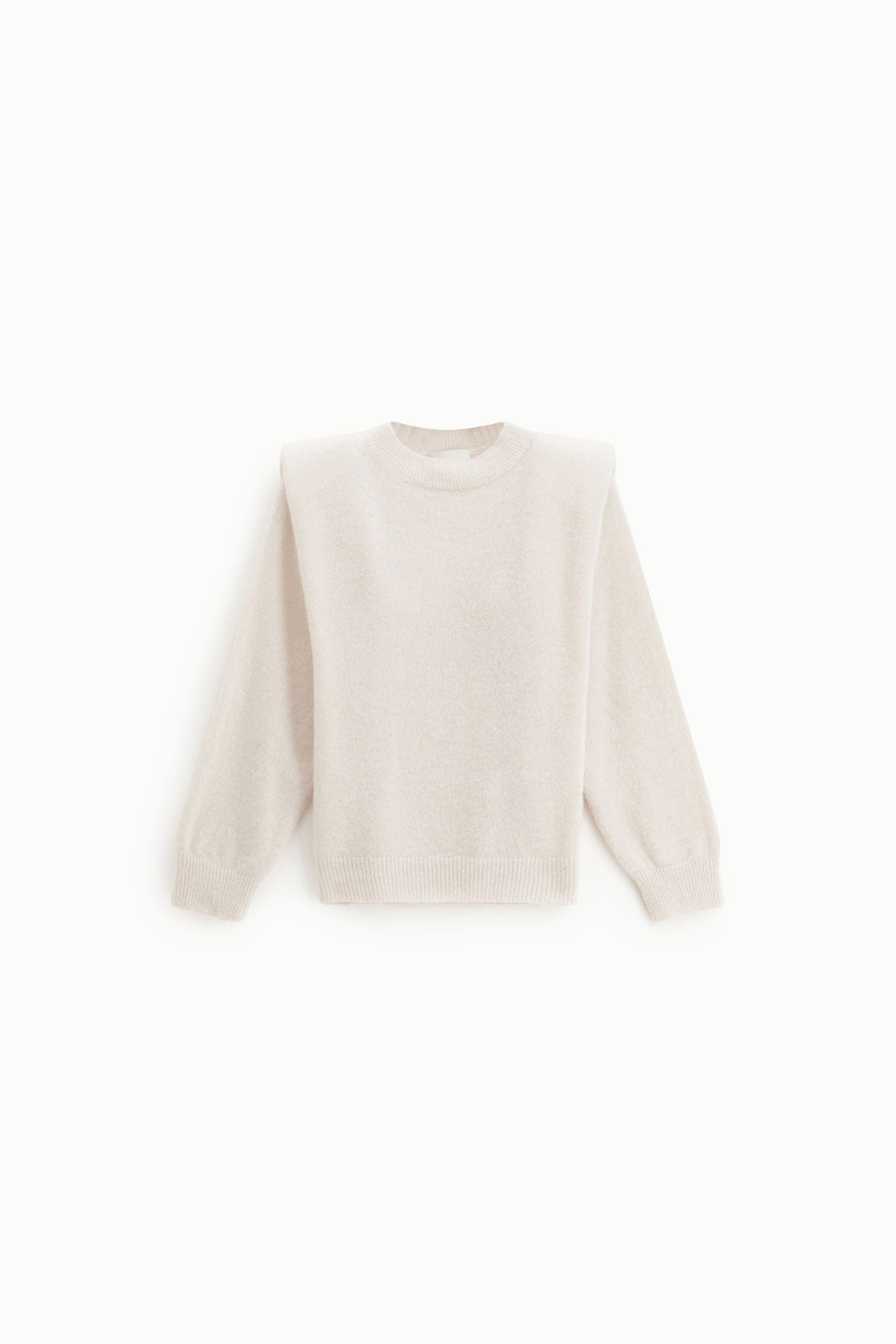 Crew Neck Sweater With Structured Shoulders Dixie