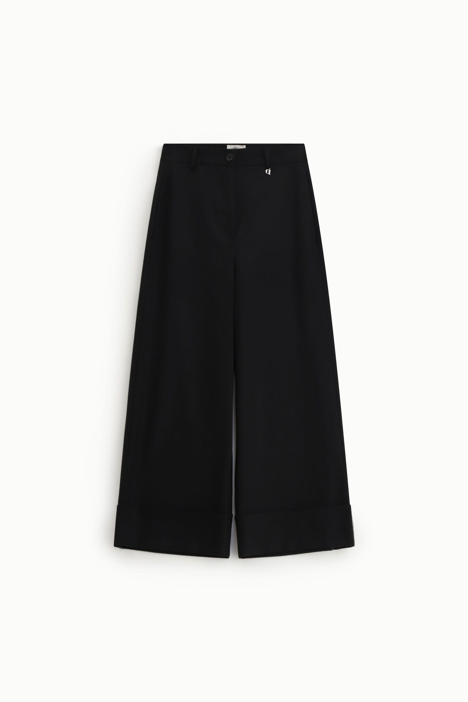 Pantaloni Palazzo Cropped Gamba Ampia Risvolto Dixie
