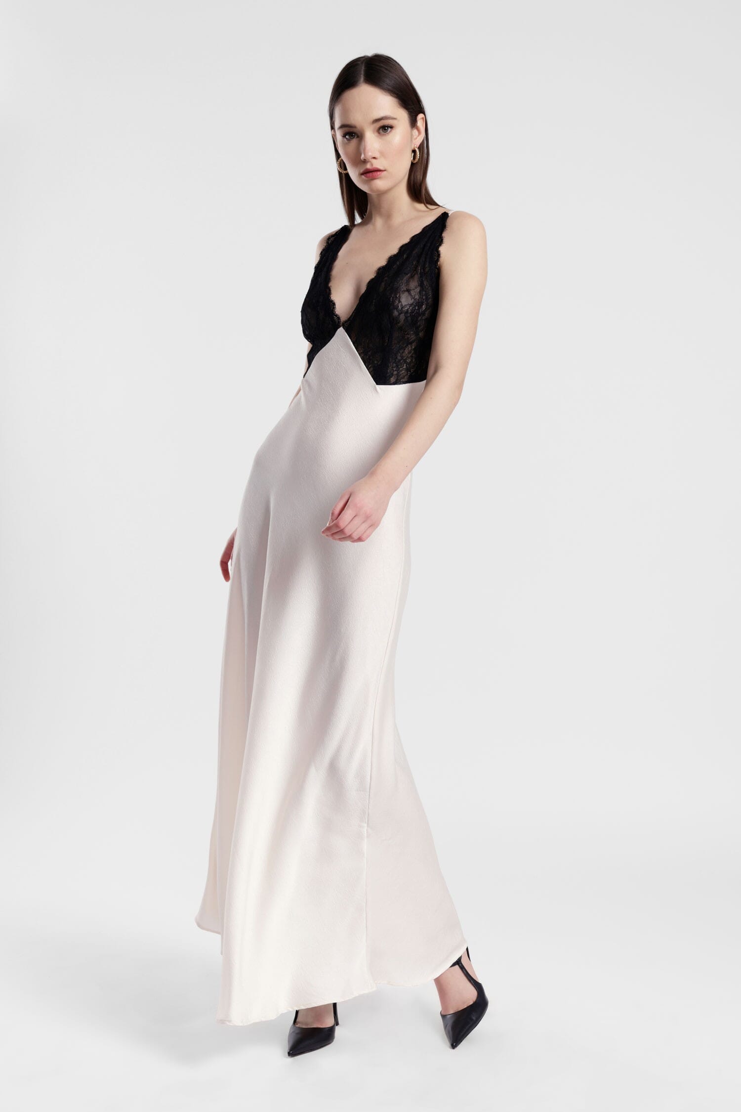 Long Dress With Lace Inserts And Thin Straps Dixie