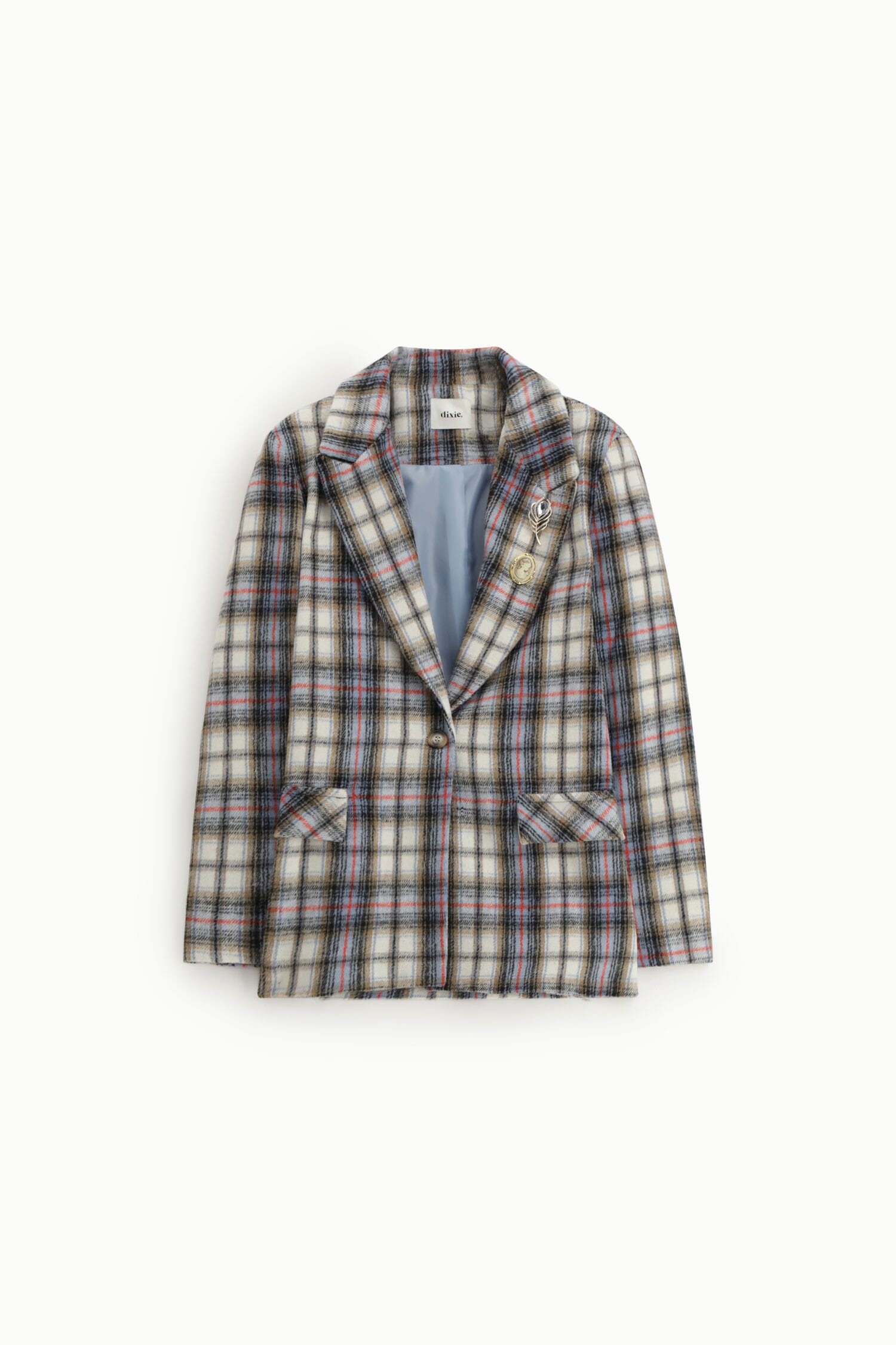 Blazer A Quadri Con Tasche A Patta E Bottoni Gioiello Dixie