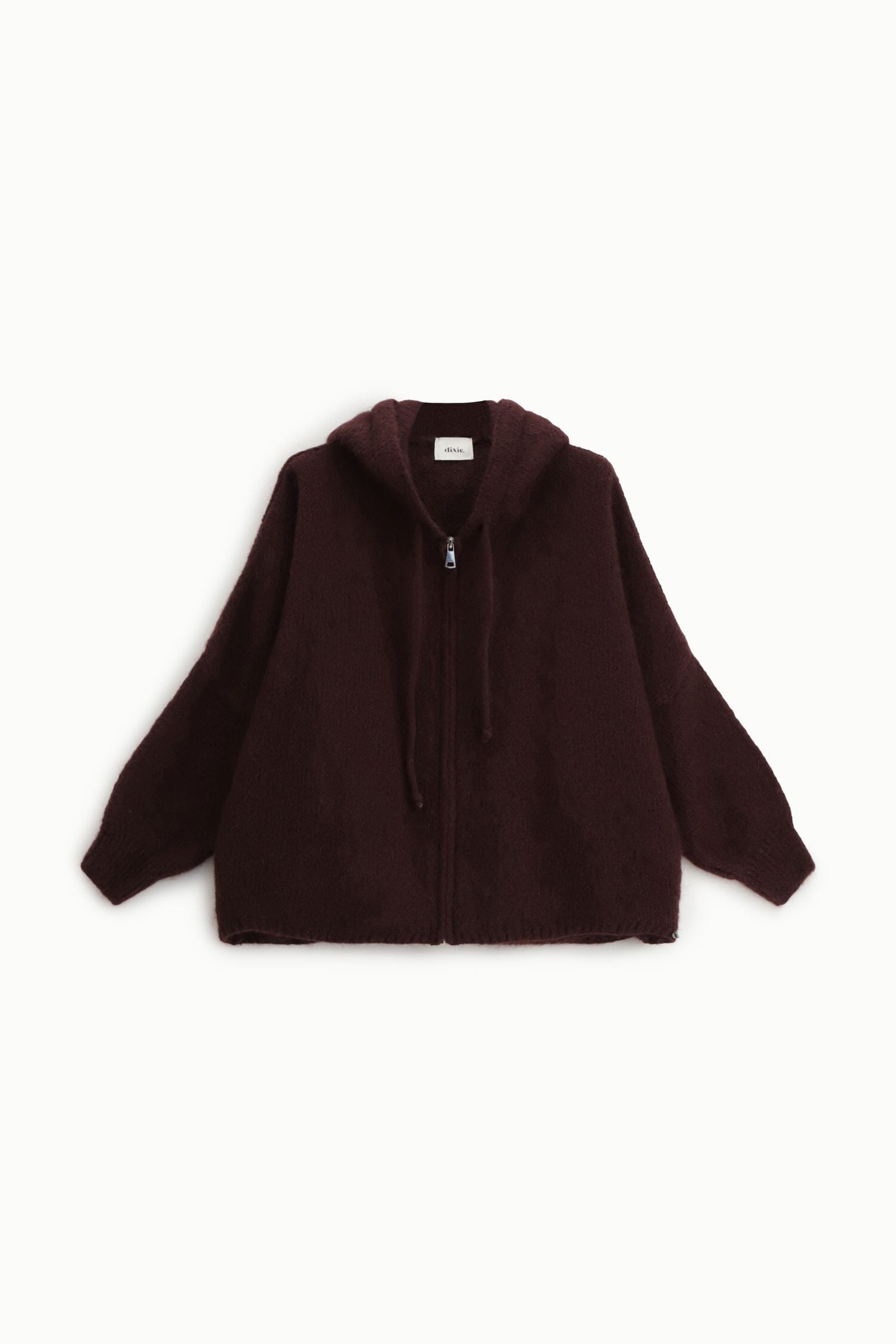 Cardigan Oversize Con Cappuccio E Zip Frontale Dixie
