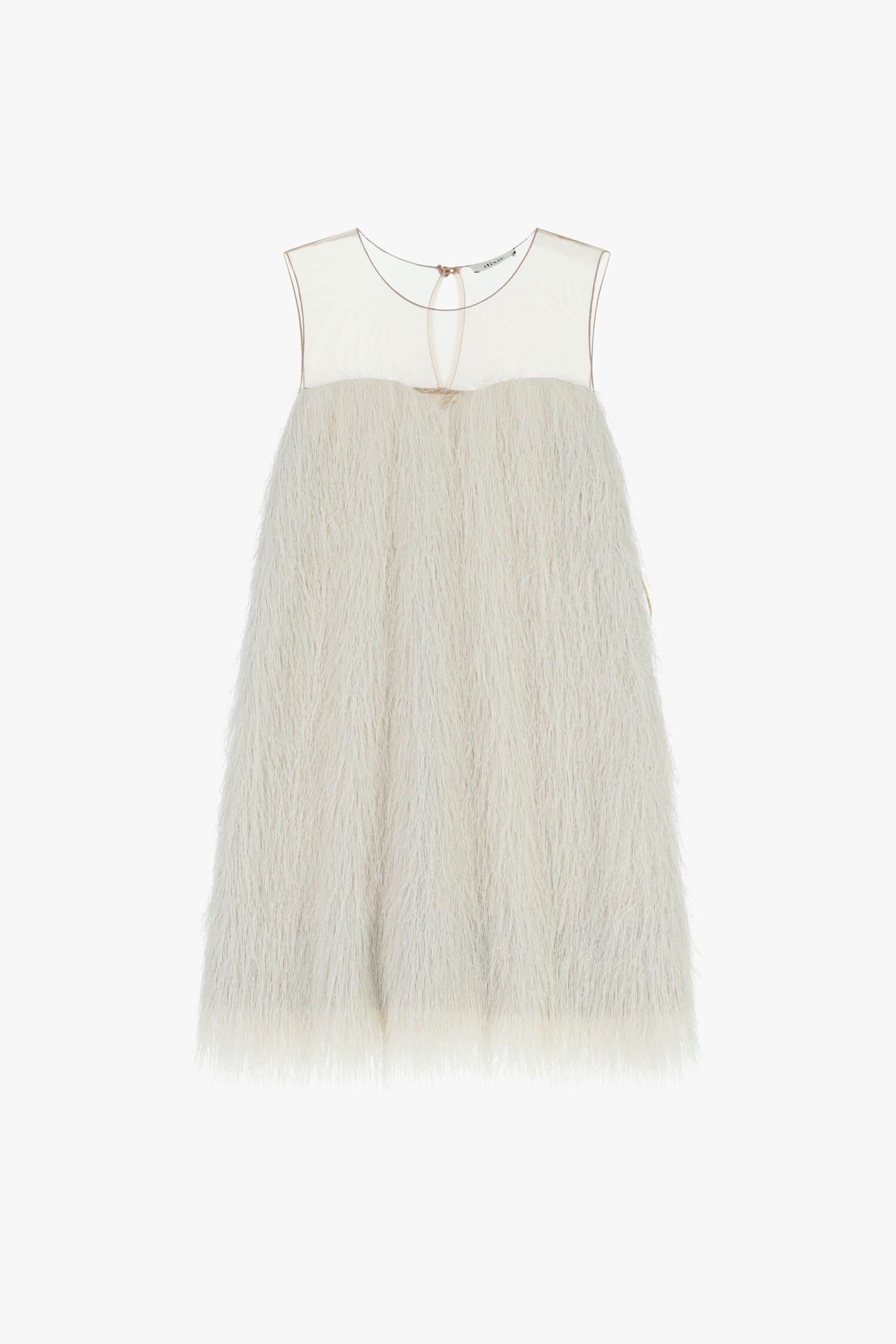 Abito Corto Con Inserto Trasparente E Frange Dixie