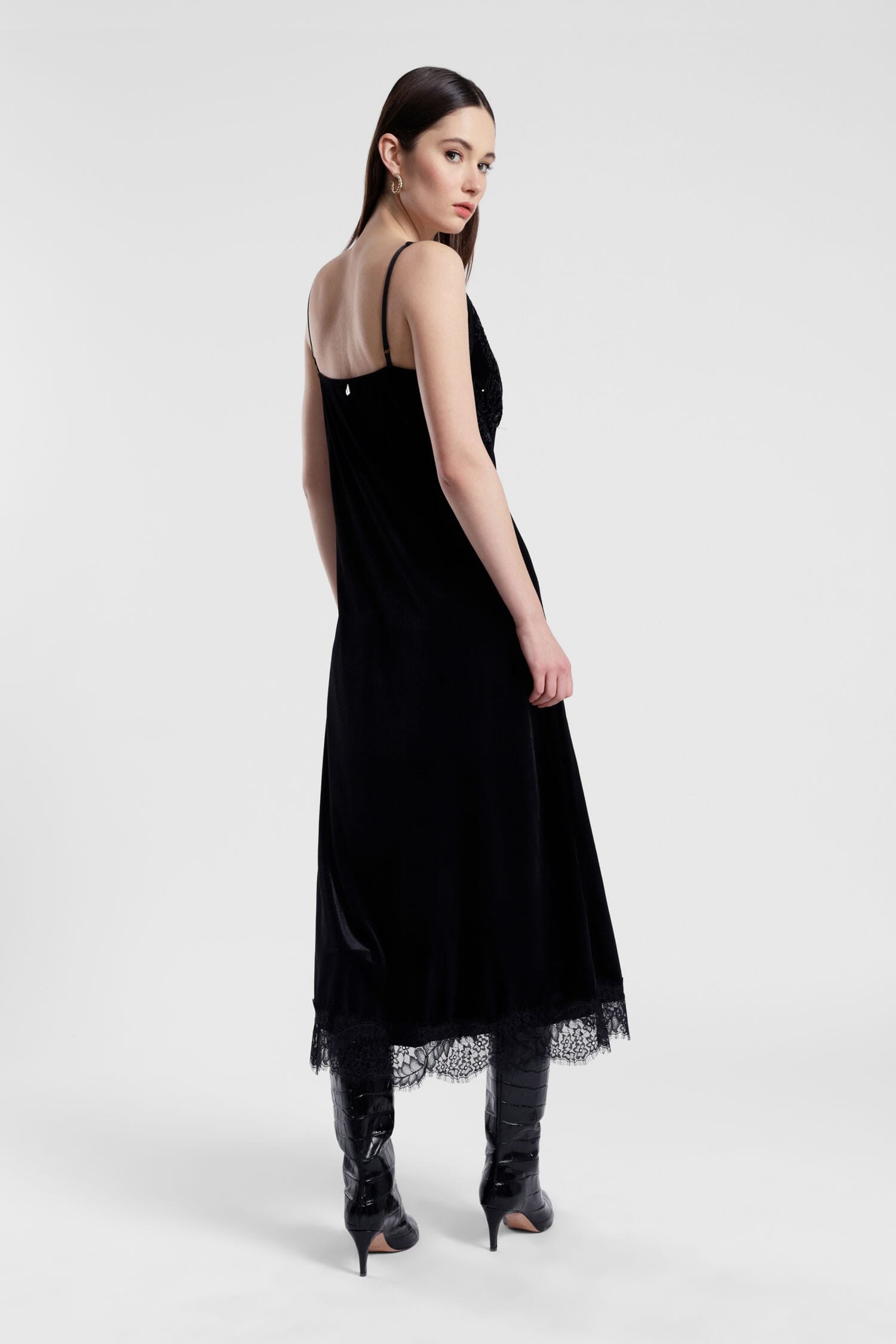 Abito Midi Con Spalline Sottili E Dettagli In Pizzo Dixie