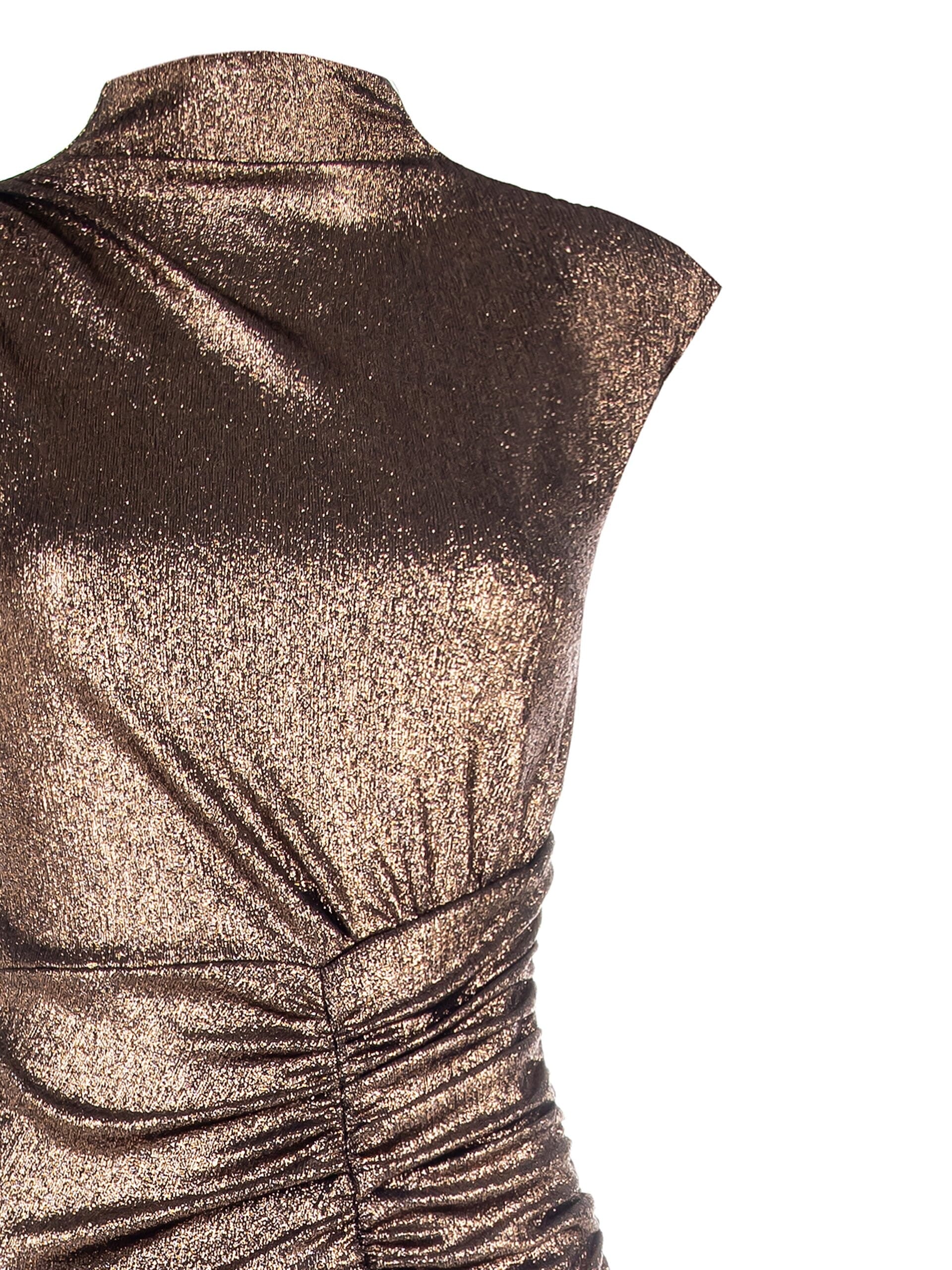 Longue robe ajustée en Lurex avec bretelles Rinascimento