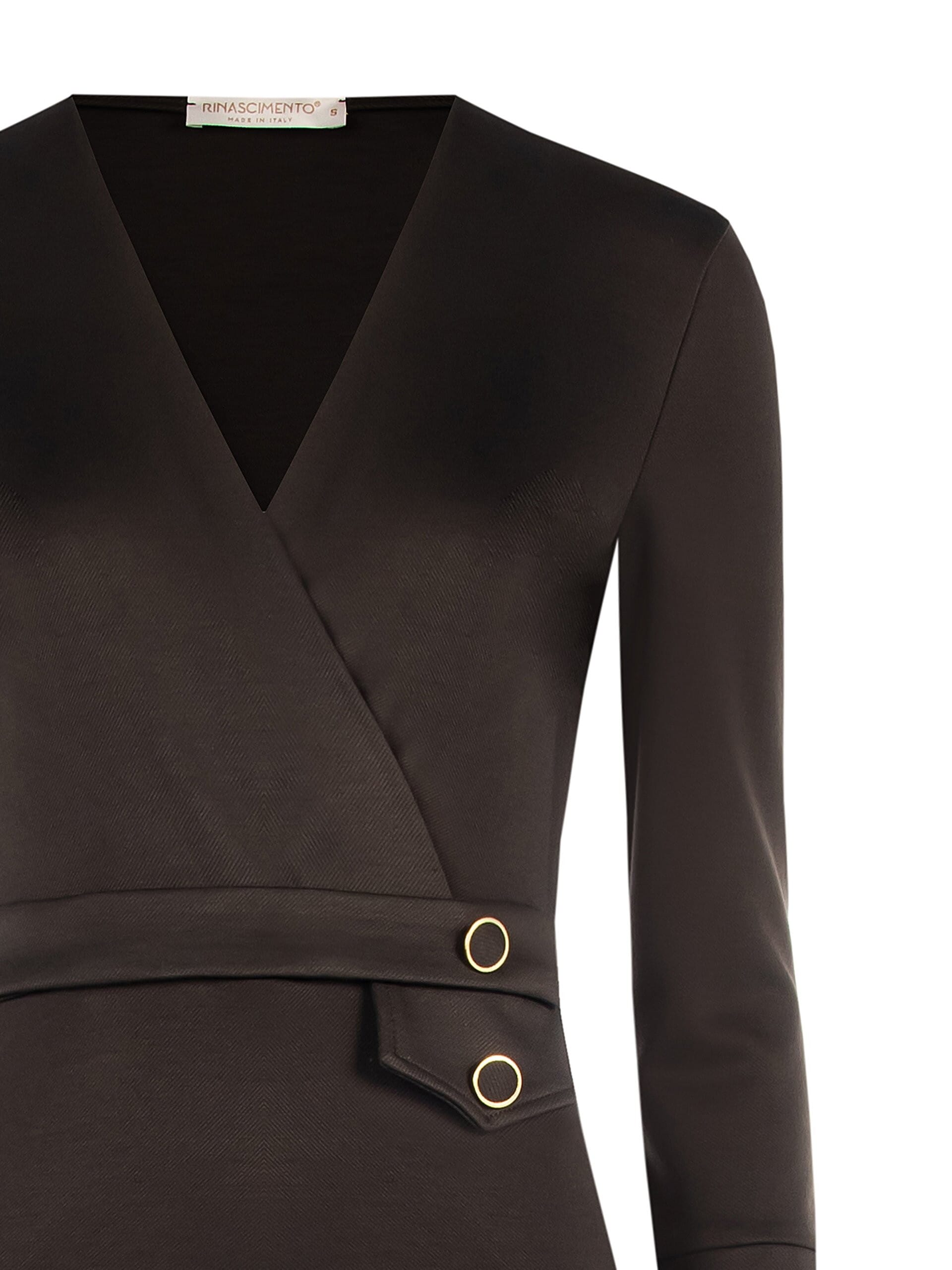 Abito A Tubino In Misto Viscosa Con Scollo A V Incrociato Rinascimento