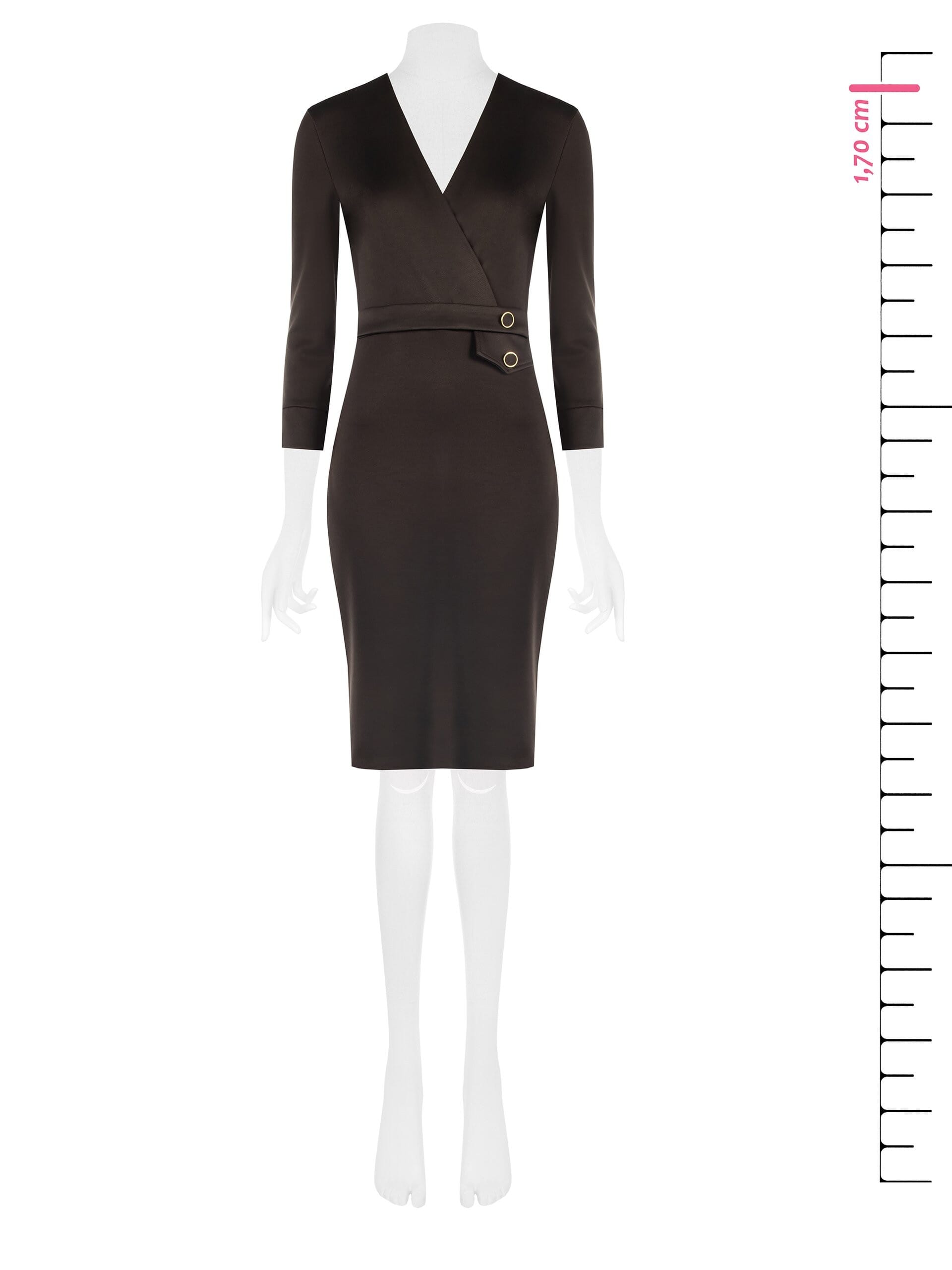 Abito A Tubino In Misto Viscosa Con Scollo A V Incrociato Rinascimento