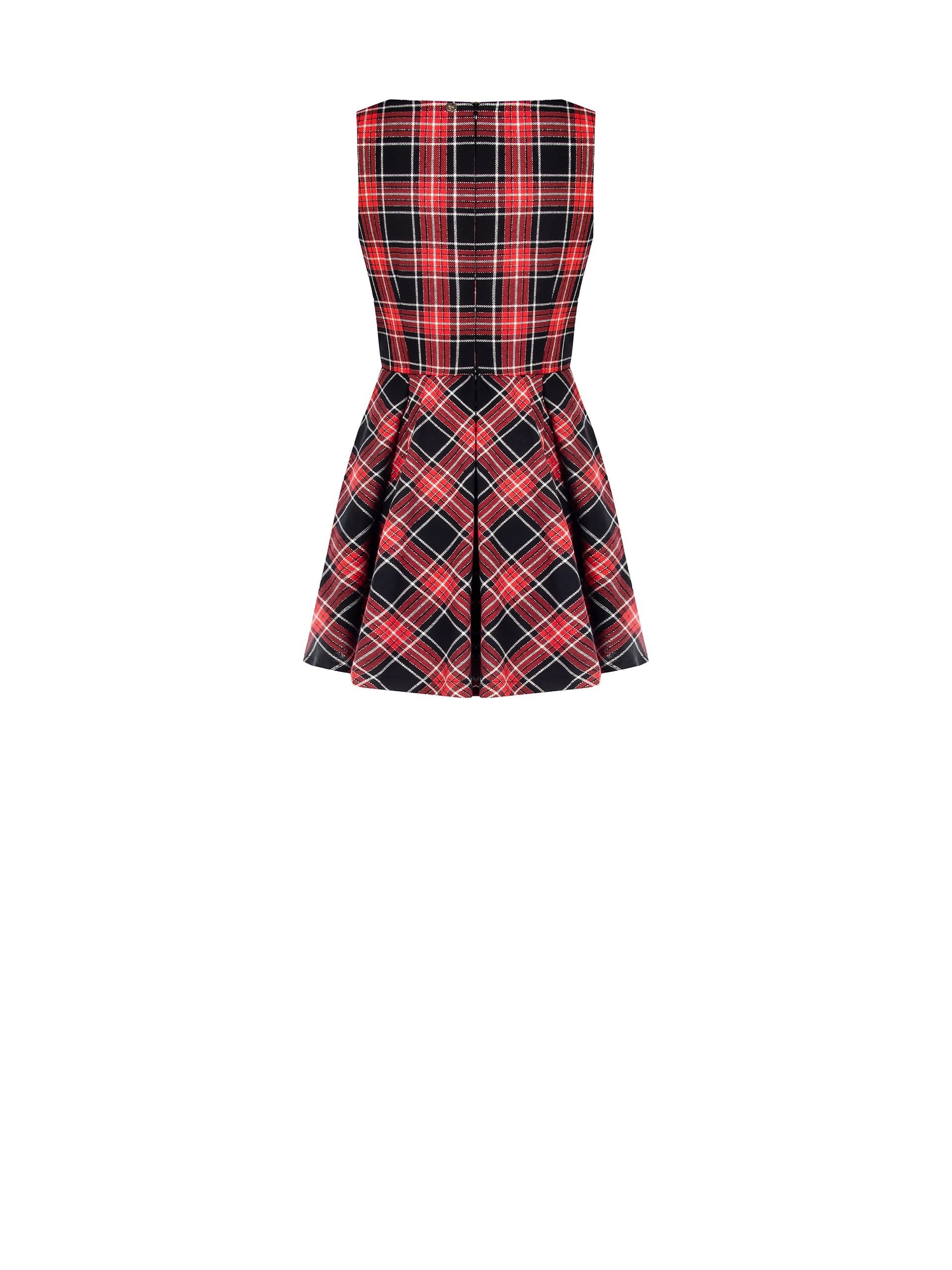 Short Tartan Wheel Dress With Glitter Effect Lurex Yarn Rinascimento