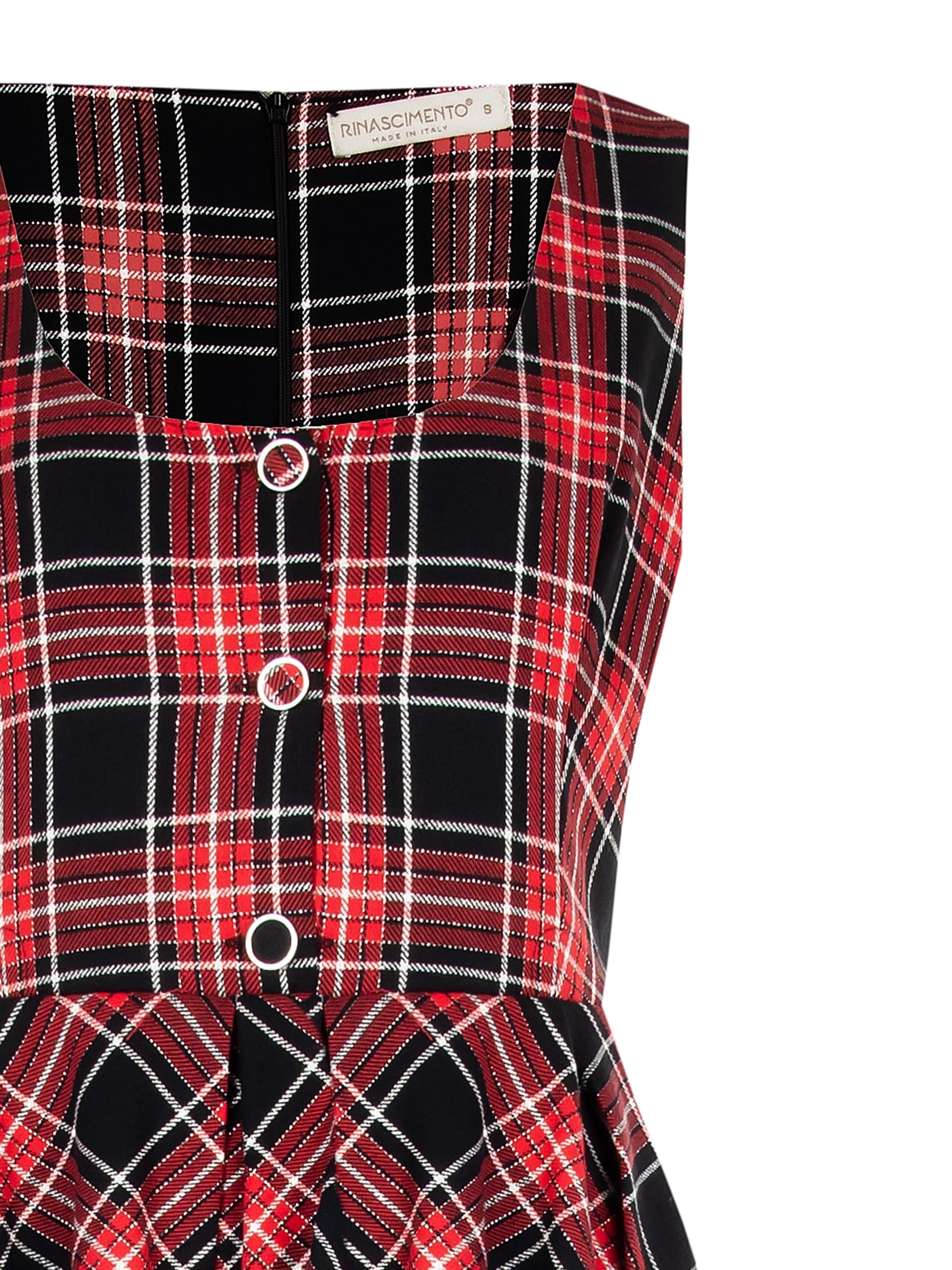 Short Tartan Wheel Dress With Glitter Effect Lurex Yarn Rinascimento