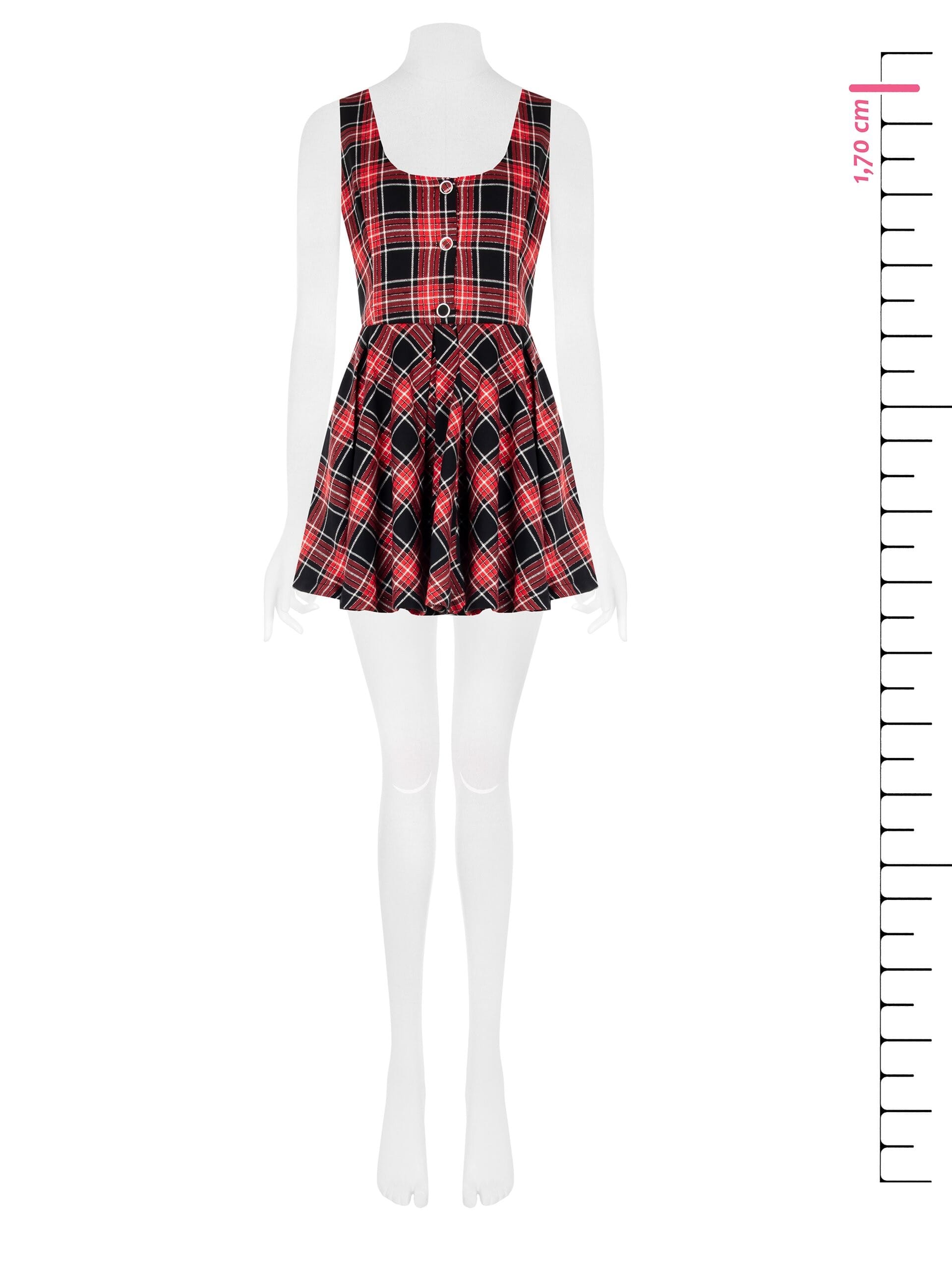 Short Tartan Wheel Dress With Glitter Effect Lurex Yarn Rinascimento