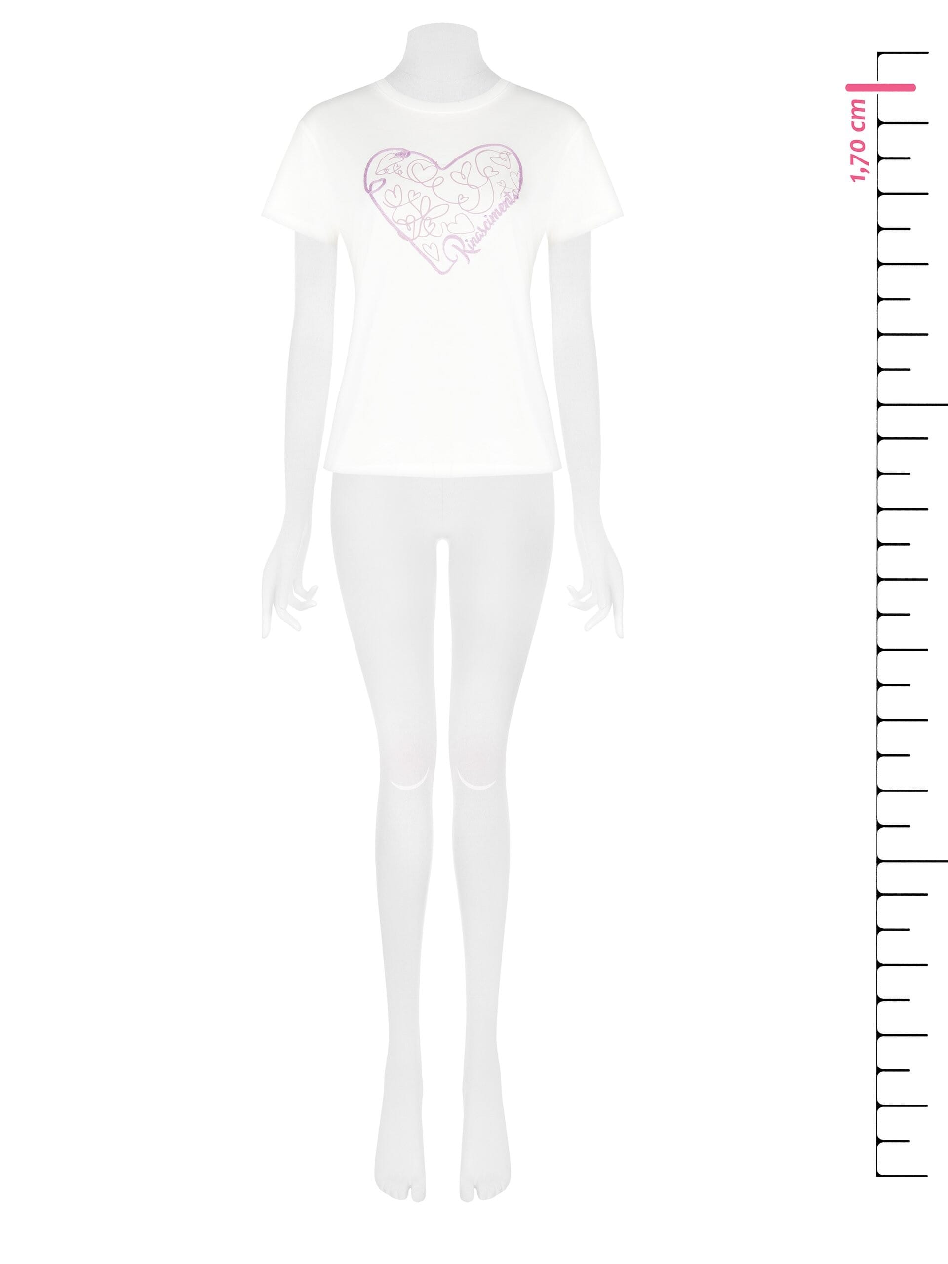 T-Shirt régulier en coton avec cœur brodé Rinascimento