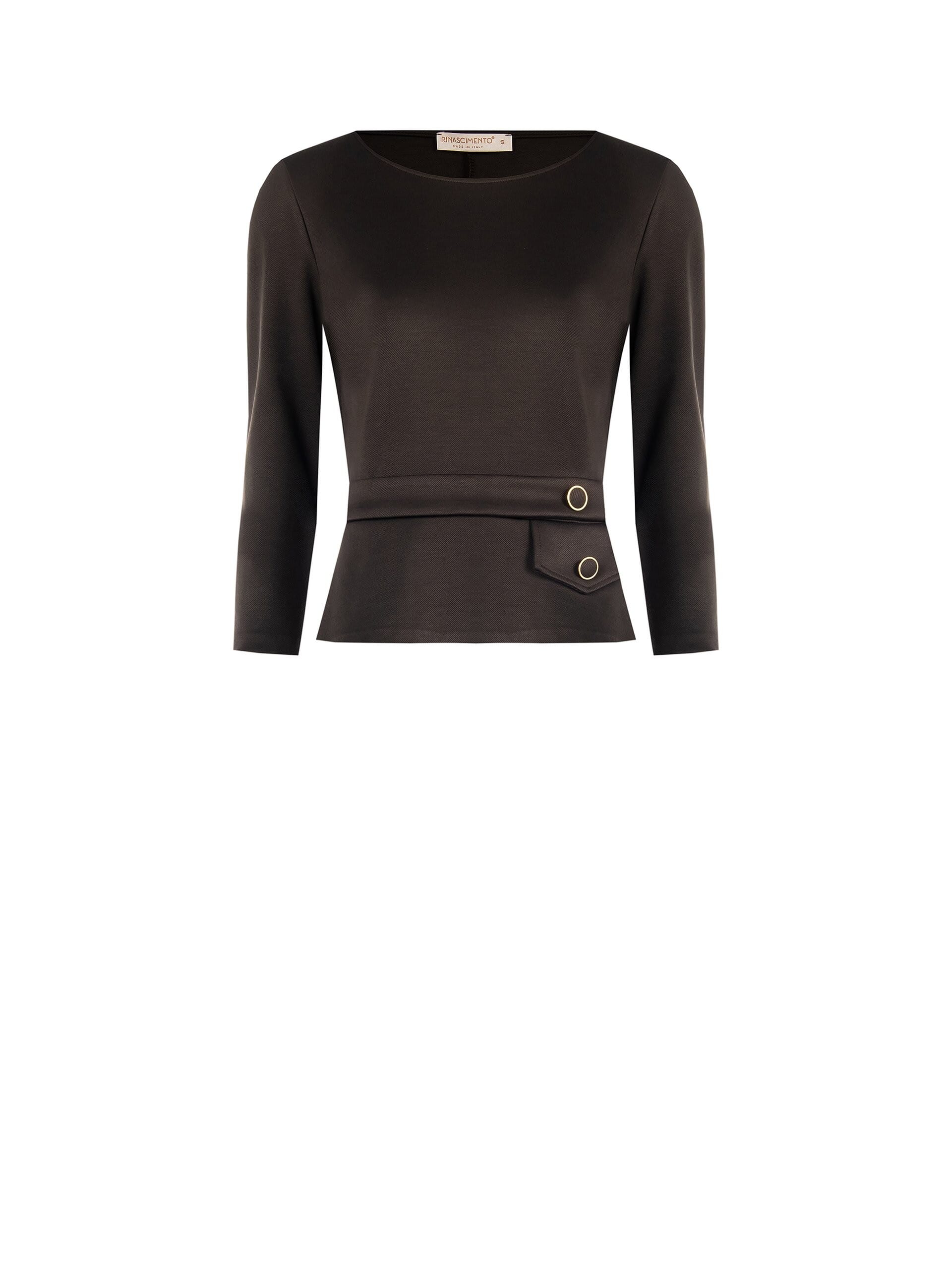 Top Sfiancato In Misto Viscosa Con Maniche A 3/4 Rinascimento