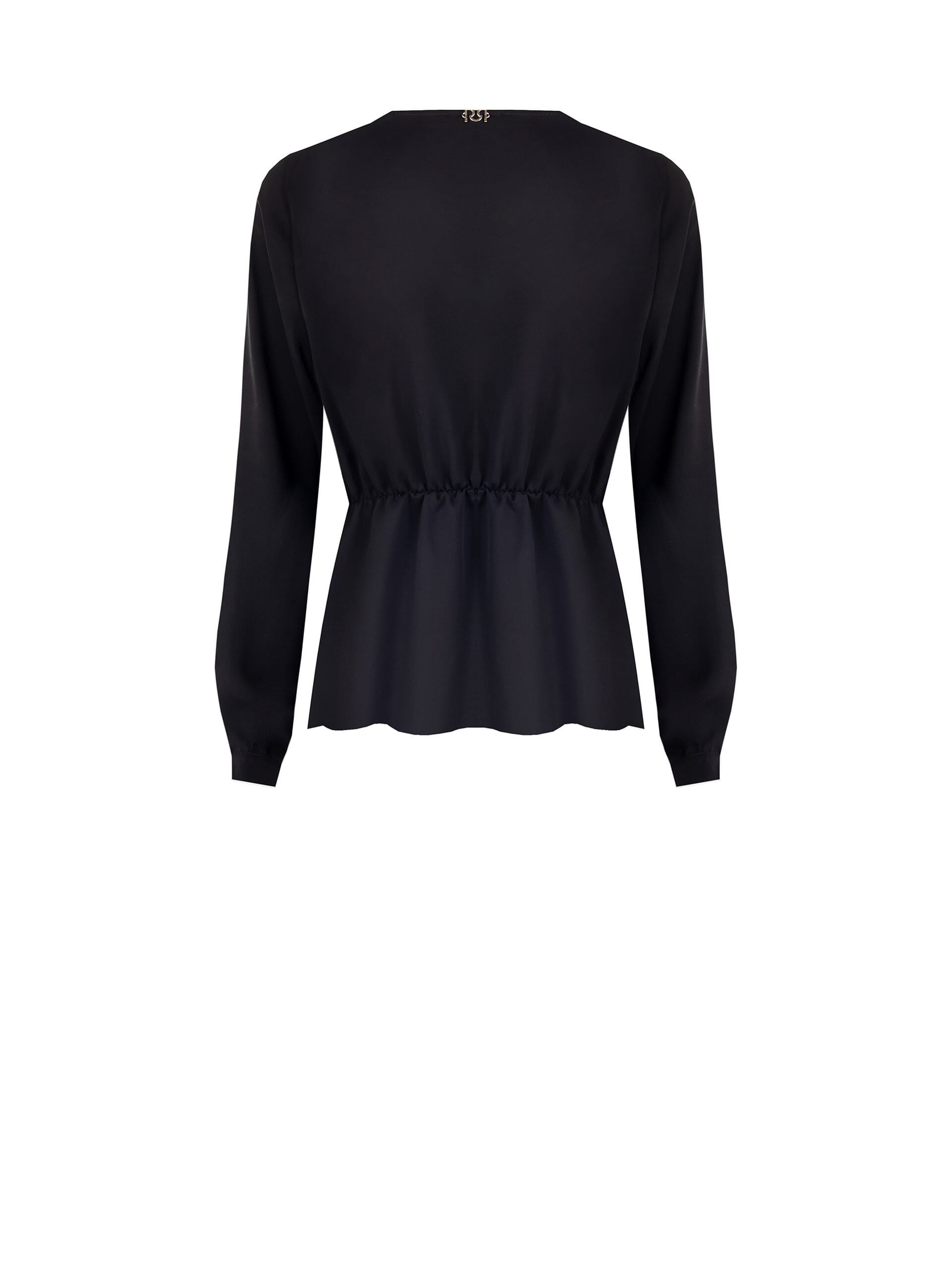 Rinascimento Opaque Satin Cross V-neck Blouse
