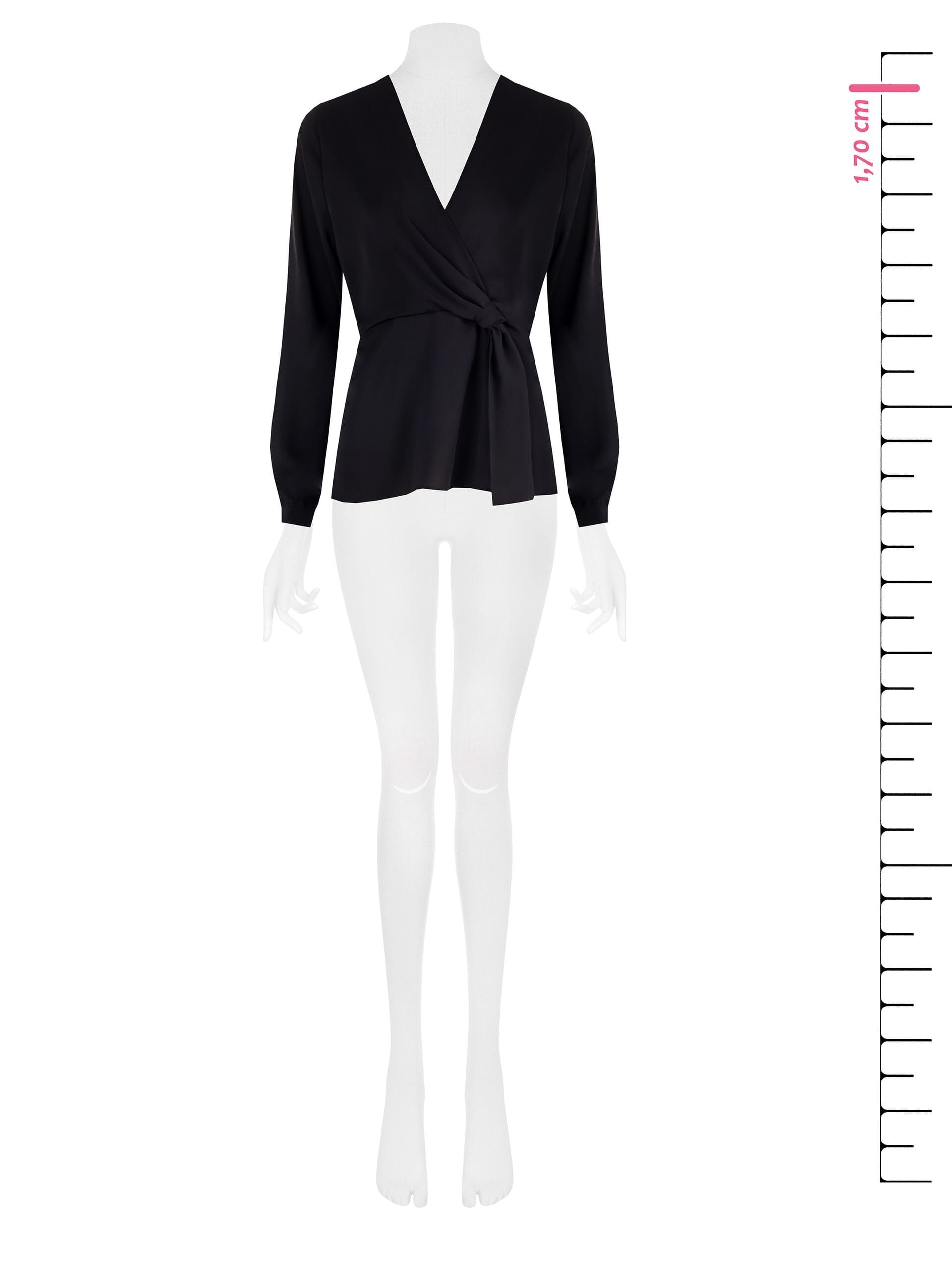 Rinascimento Opaque Satin Cross V-neck Blouse