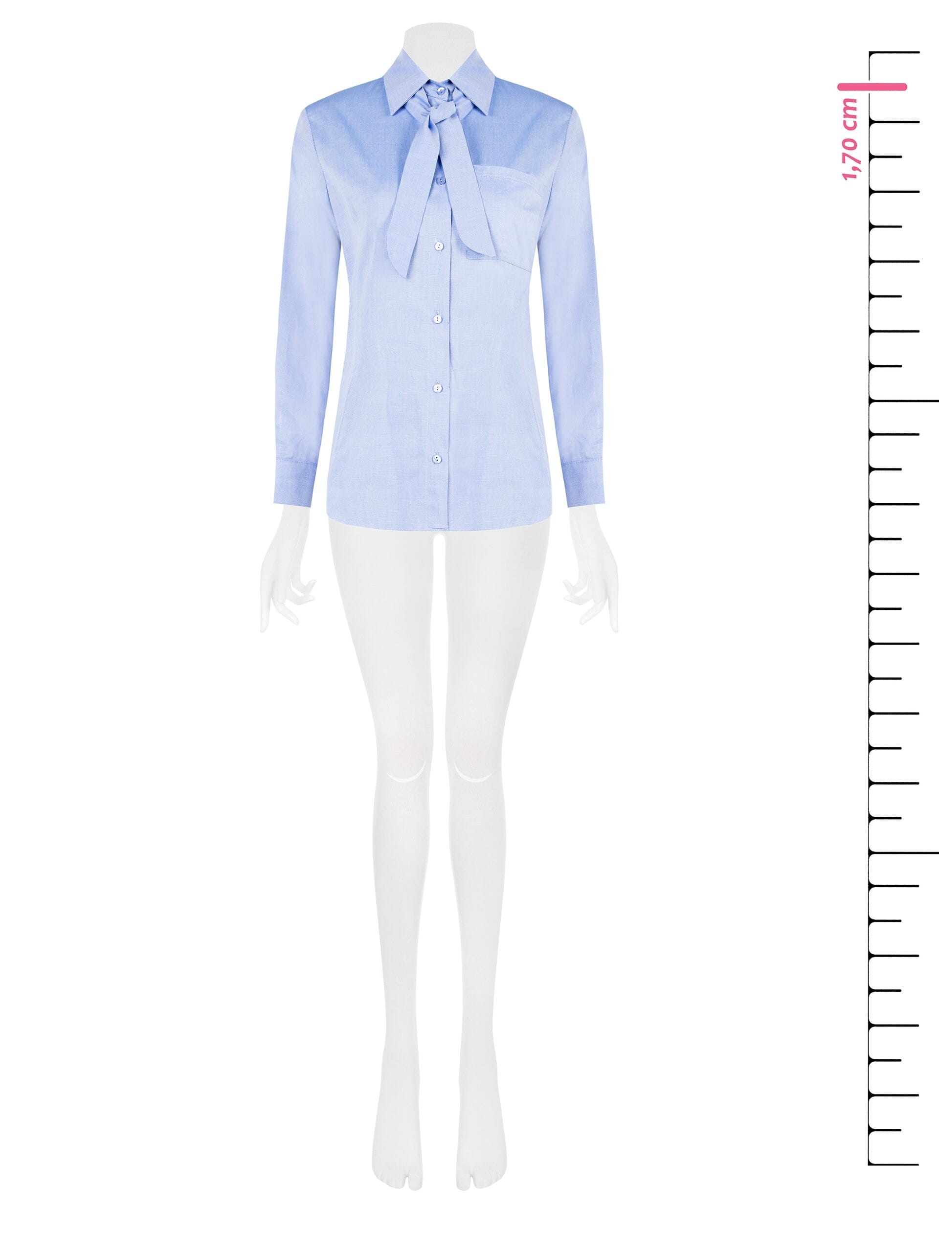 Chemise large en coton avec cravate et poche Rinascimento