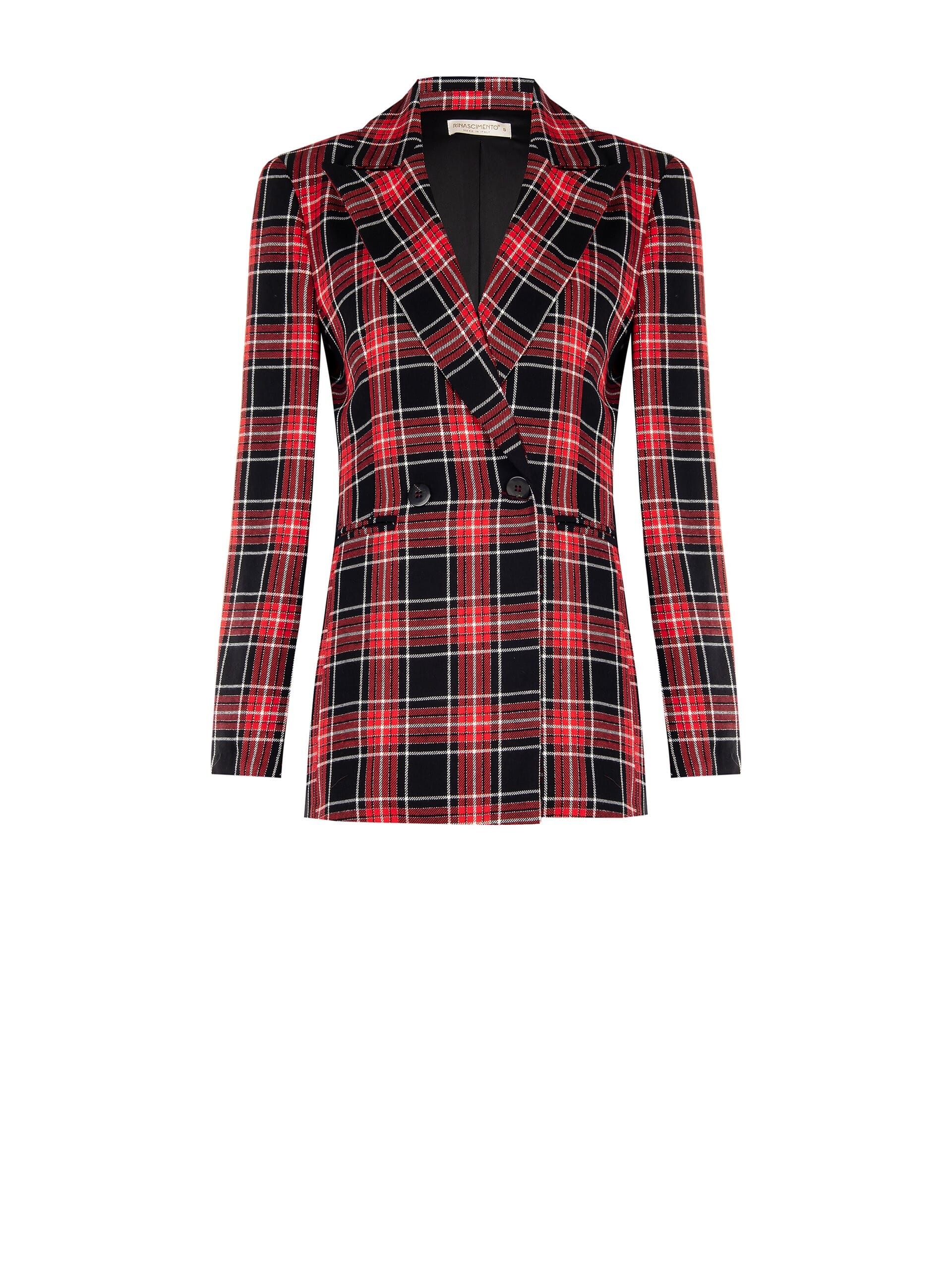 Giacca Blazer Sfiancata Tartan Con Filato In Lurex Effetto Glitter Rinascimento