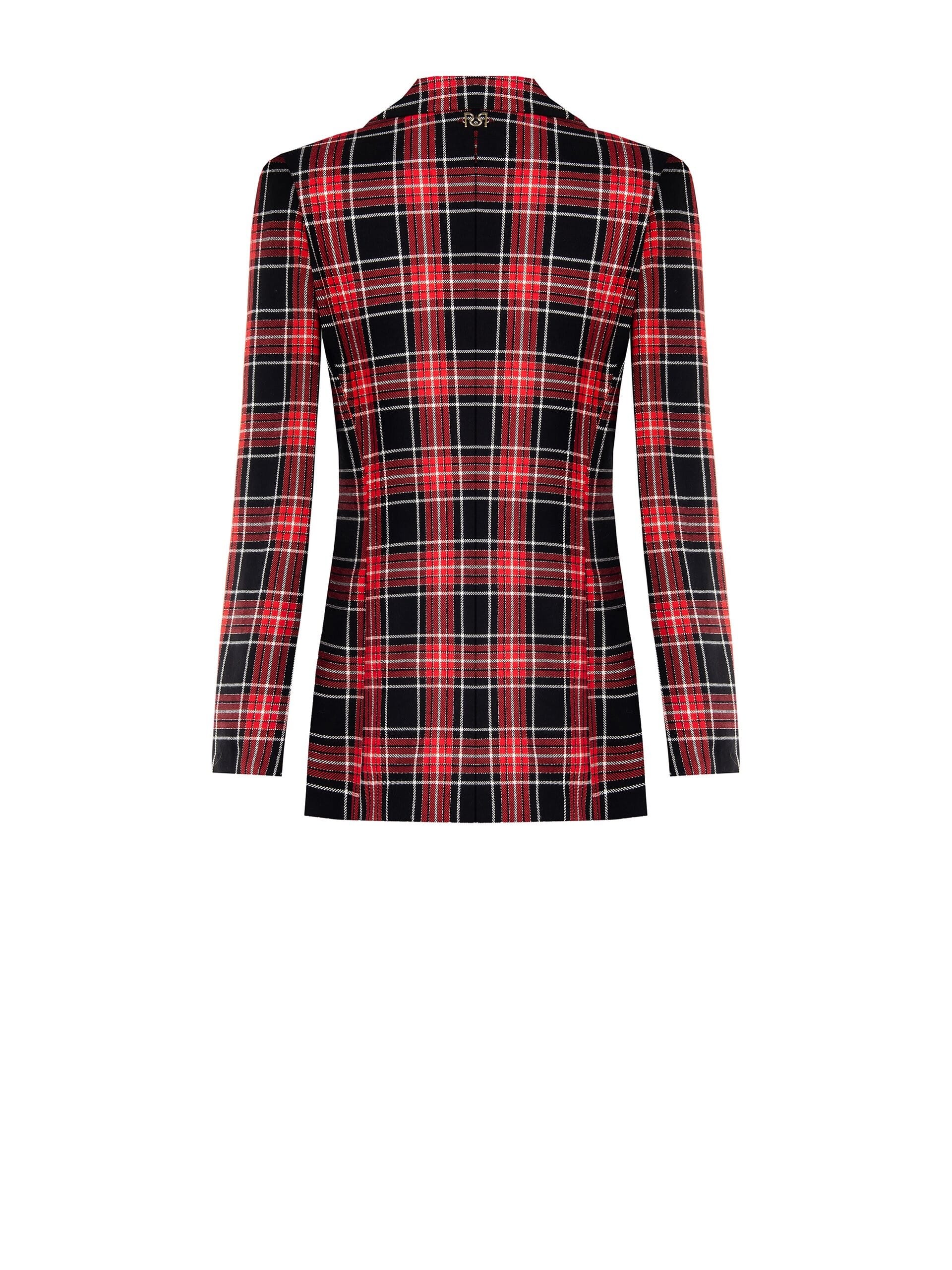 Giacca Blazer Sfiancata Tartan Con Filato In Lurex Effetto Glitter Rinascimento