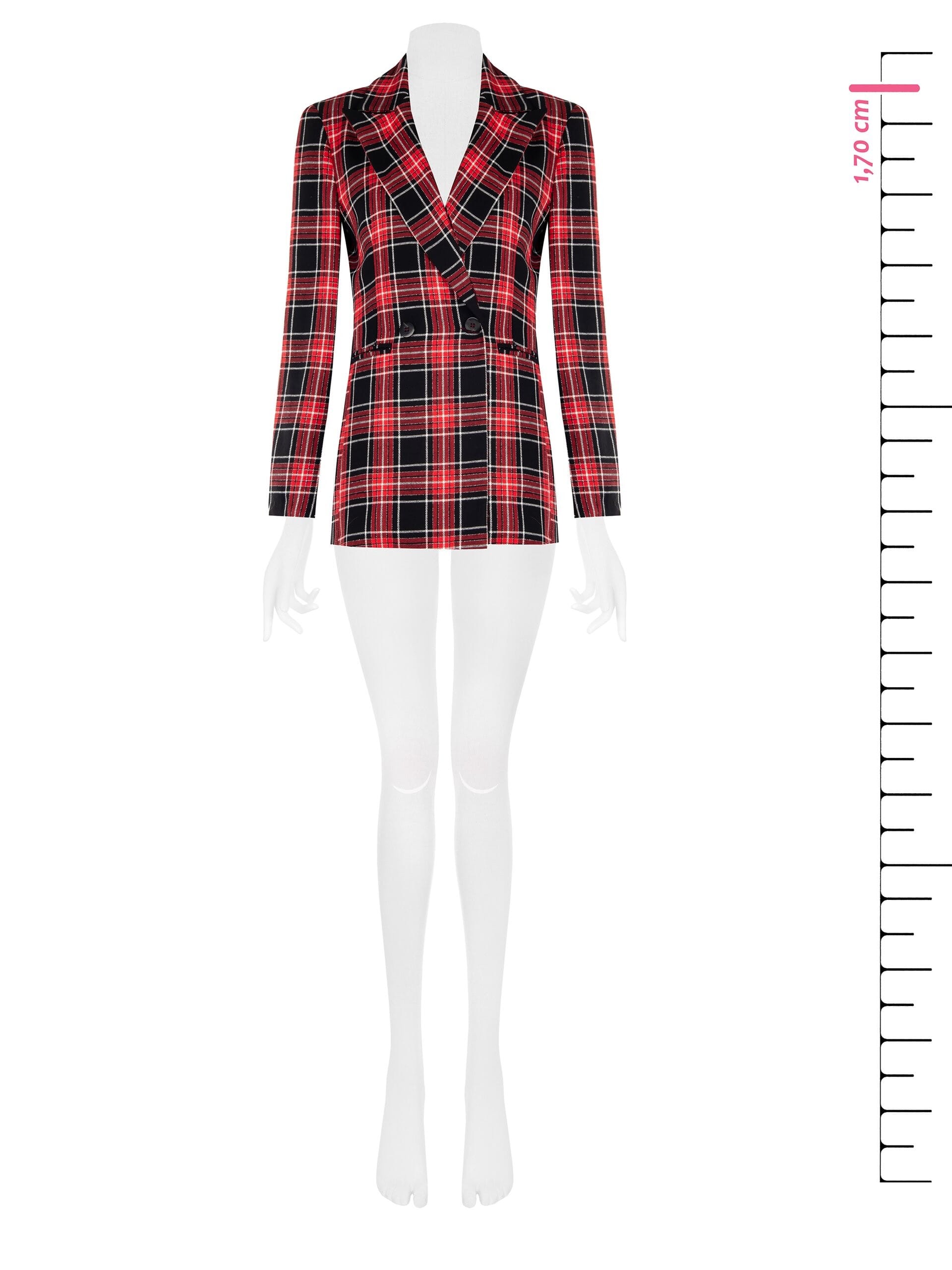 Giacca Blazer Sfiancata Tartan Con Filato In Lurex Effetto Glitter Rinascimento