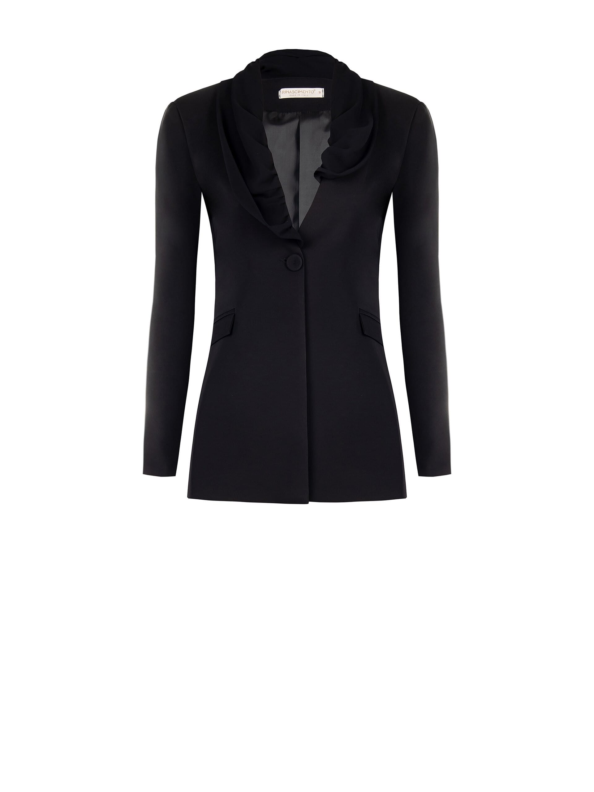 Giacca Blazer A Taglio Lungo Con Revers In Georgette Rinascimento