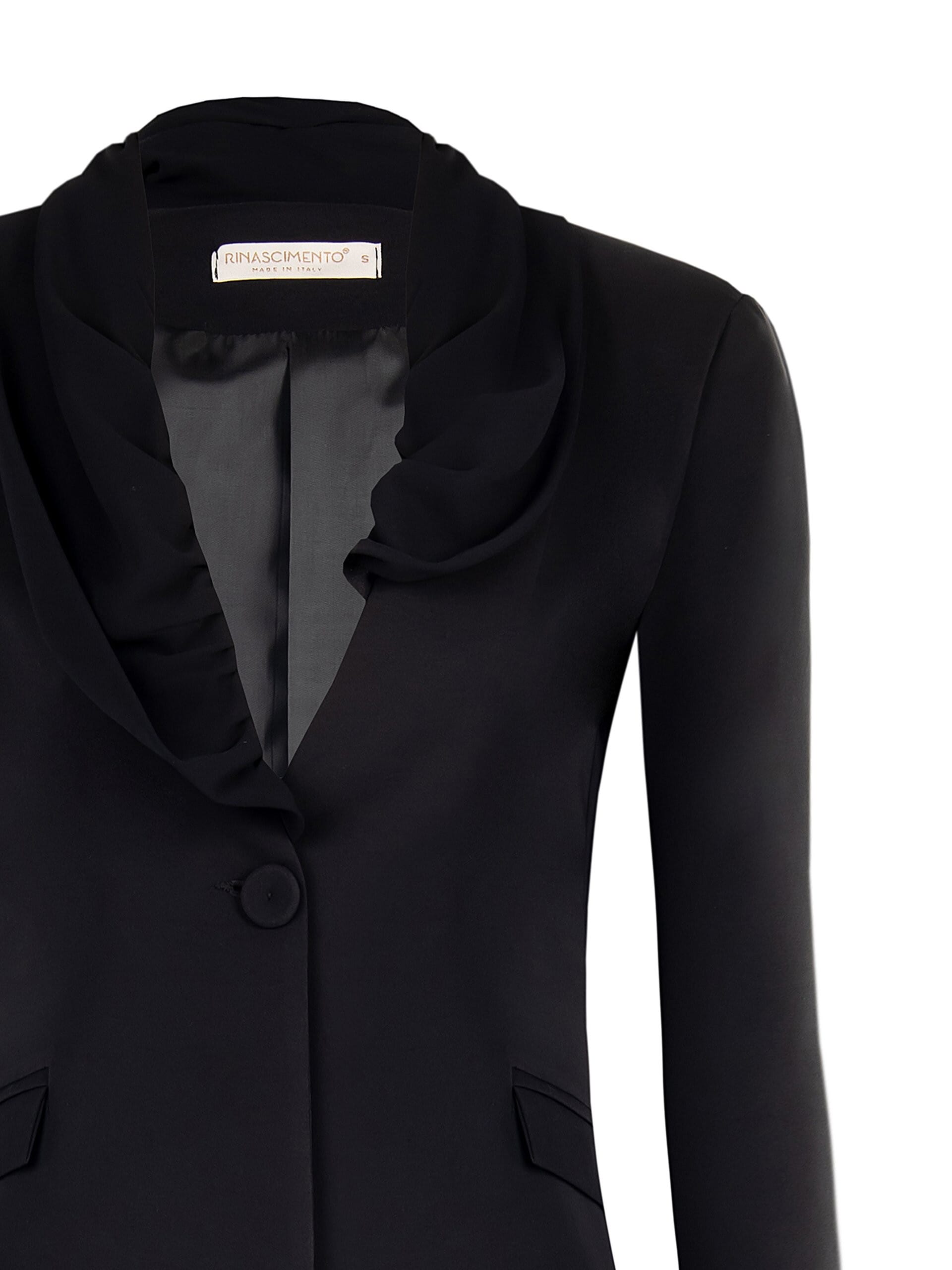 Giacca Blazer A Taglio Lungo Con Revers In Georgette Rinascimento