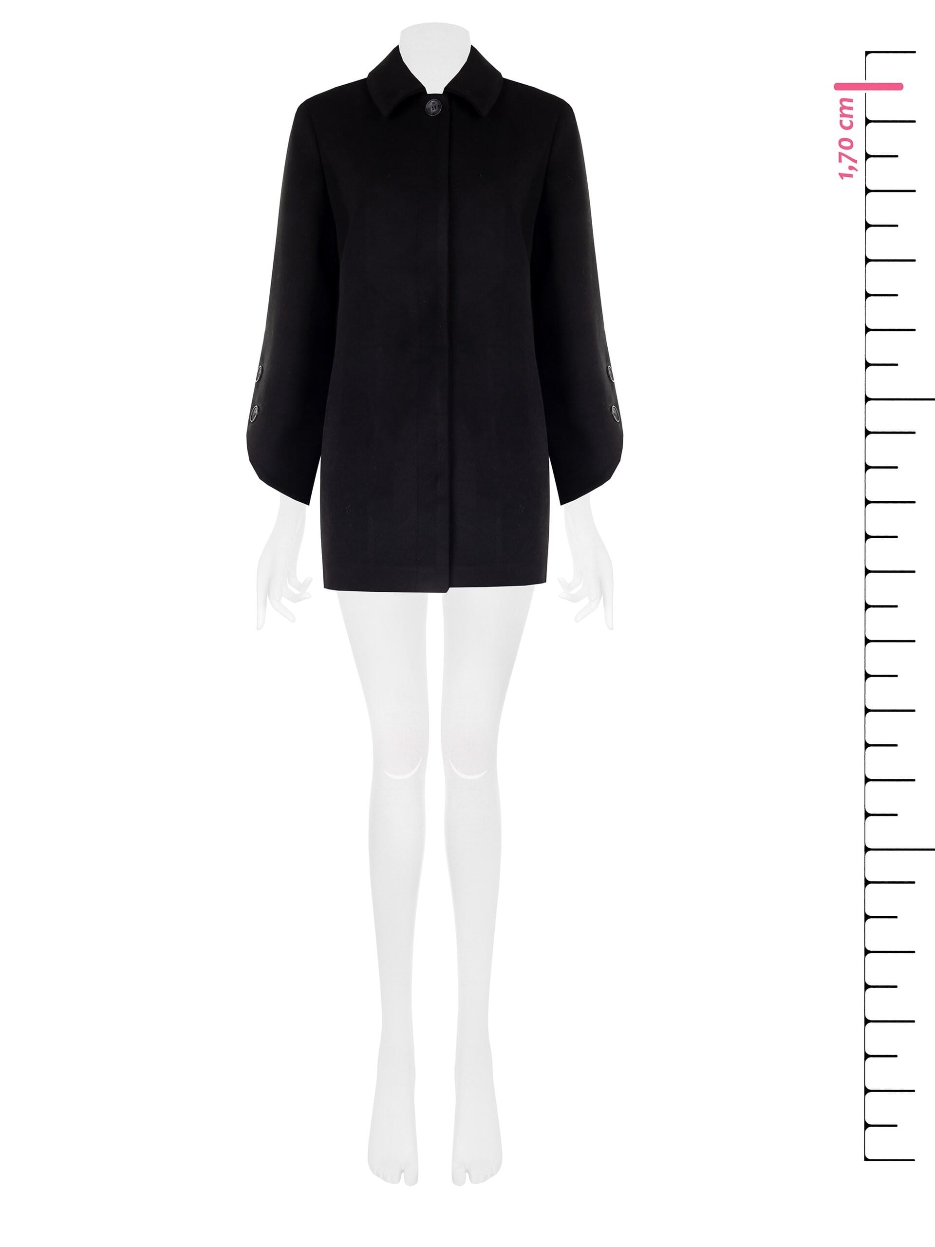 Manteau droit en velours moyen avec manches asymétriques boutons Rinascimento