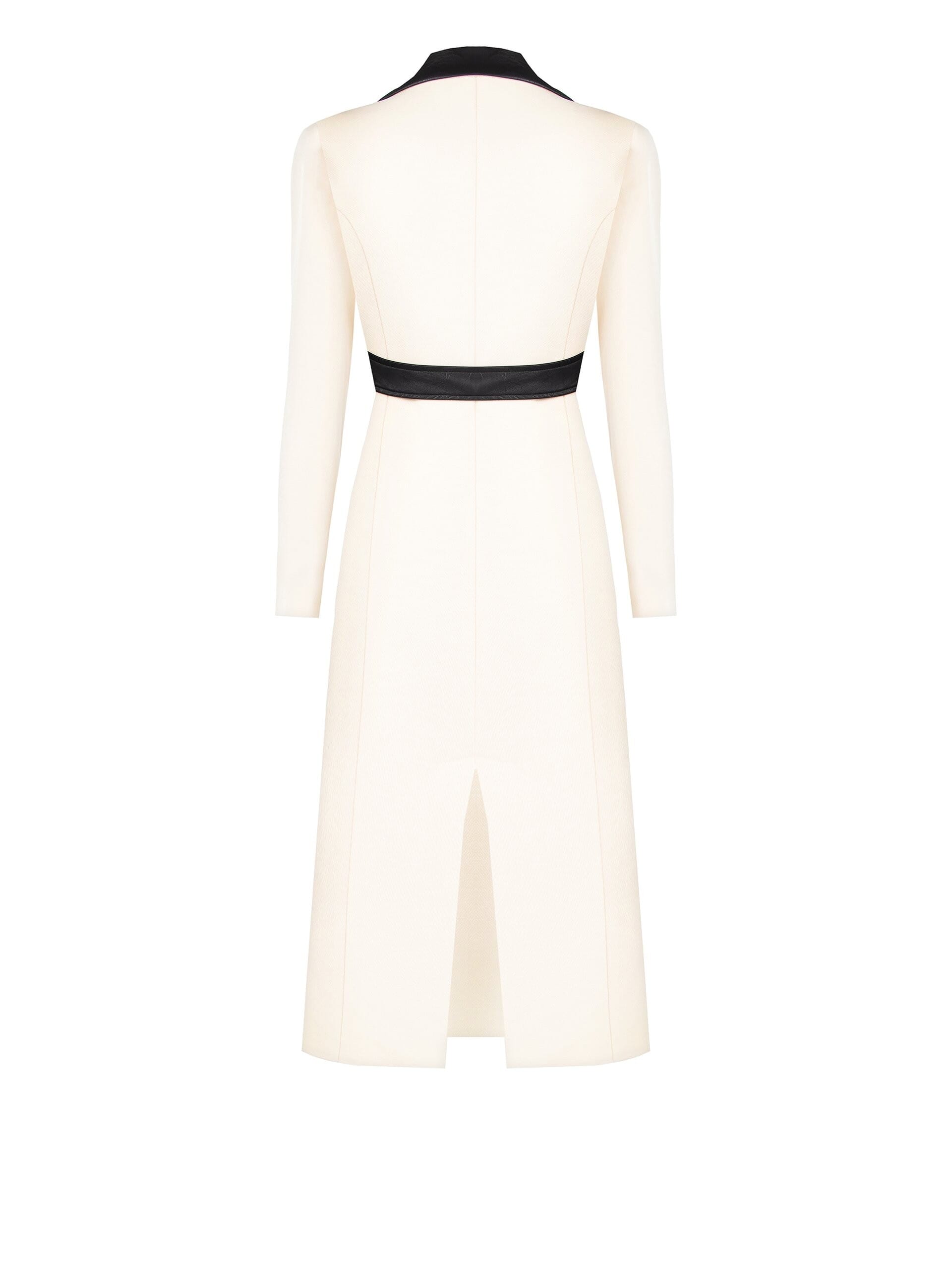 Cappotto Lungo In Velour Con Rever E Cintura In Similpelle Rinascimento