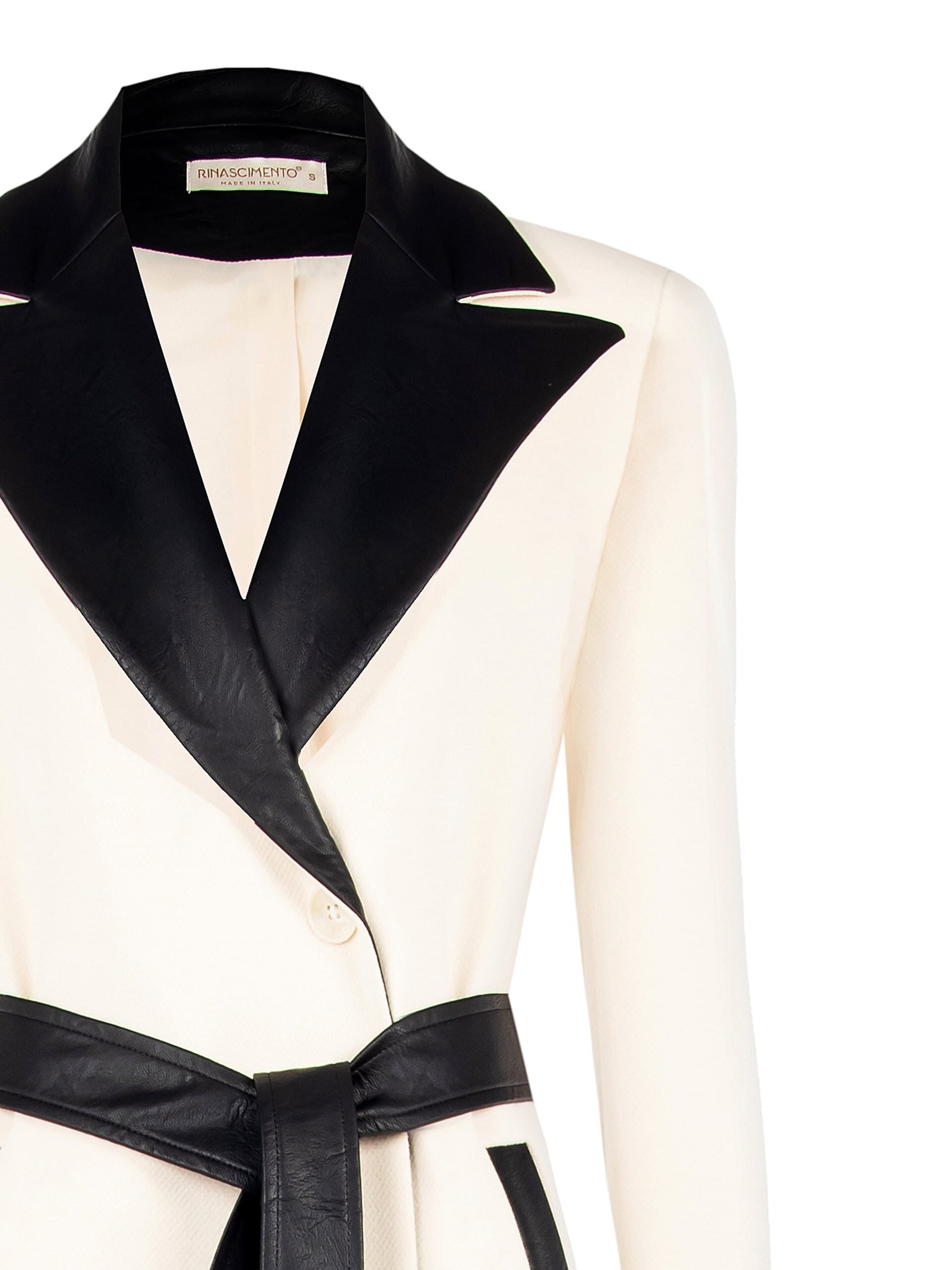 Cappotto Lungo In Velour Con Rever E Cintura In Similpelle Rinascimento