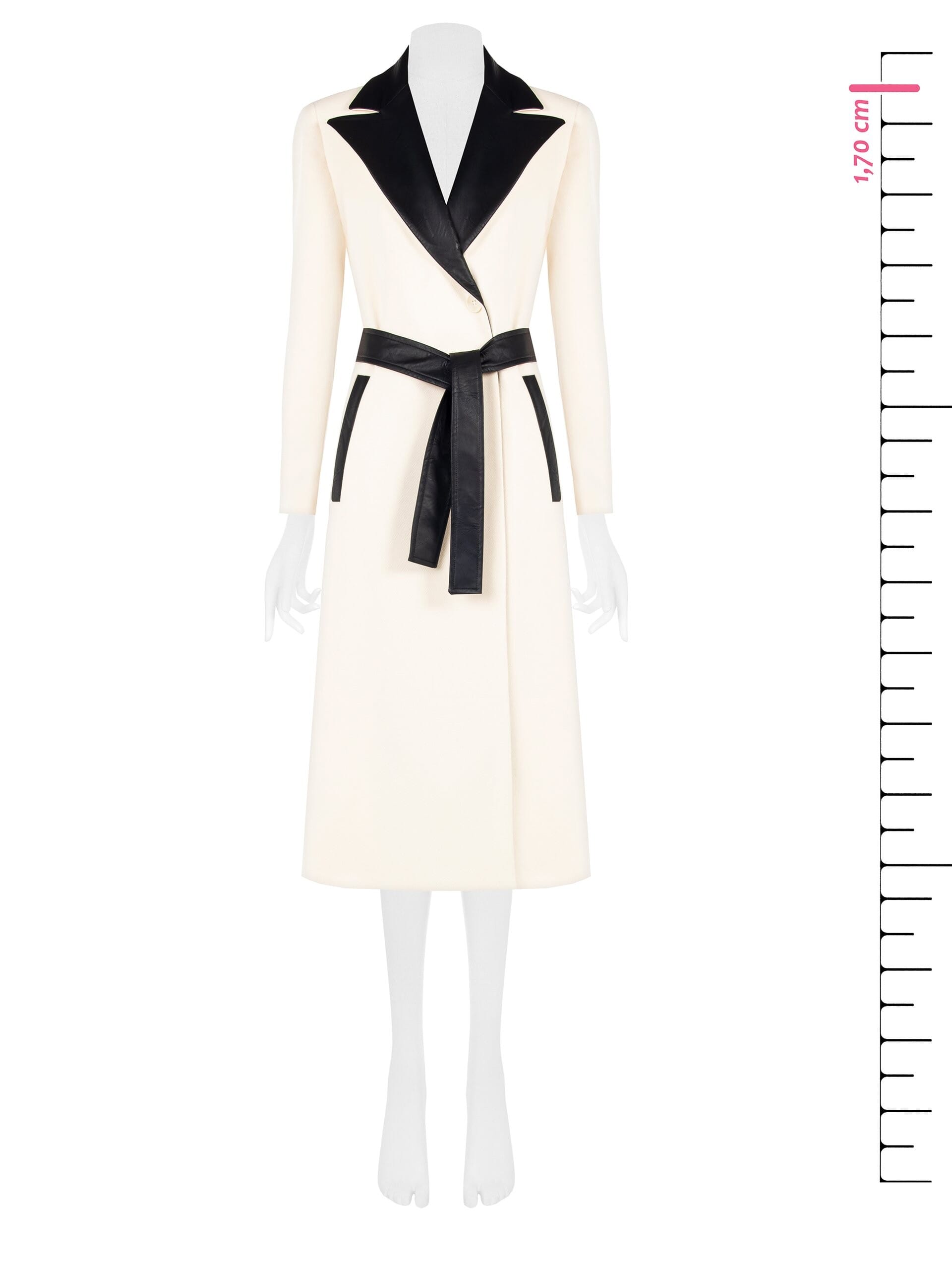 Cappotto Lungo In Velour Con Rever E Cintura In Similpelle Rinascimento