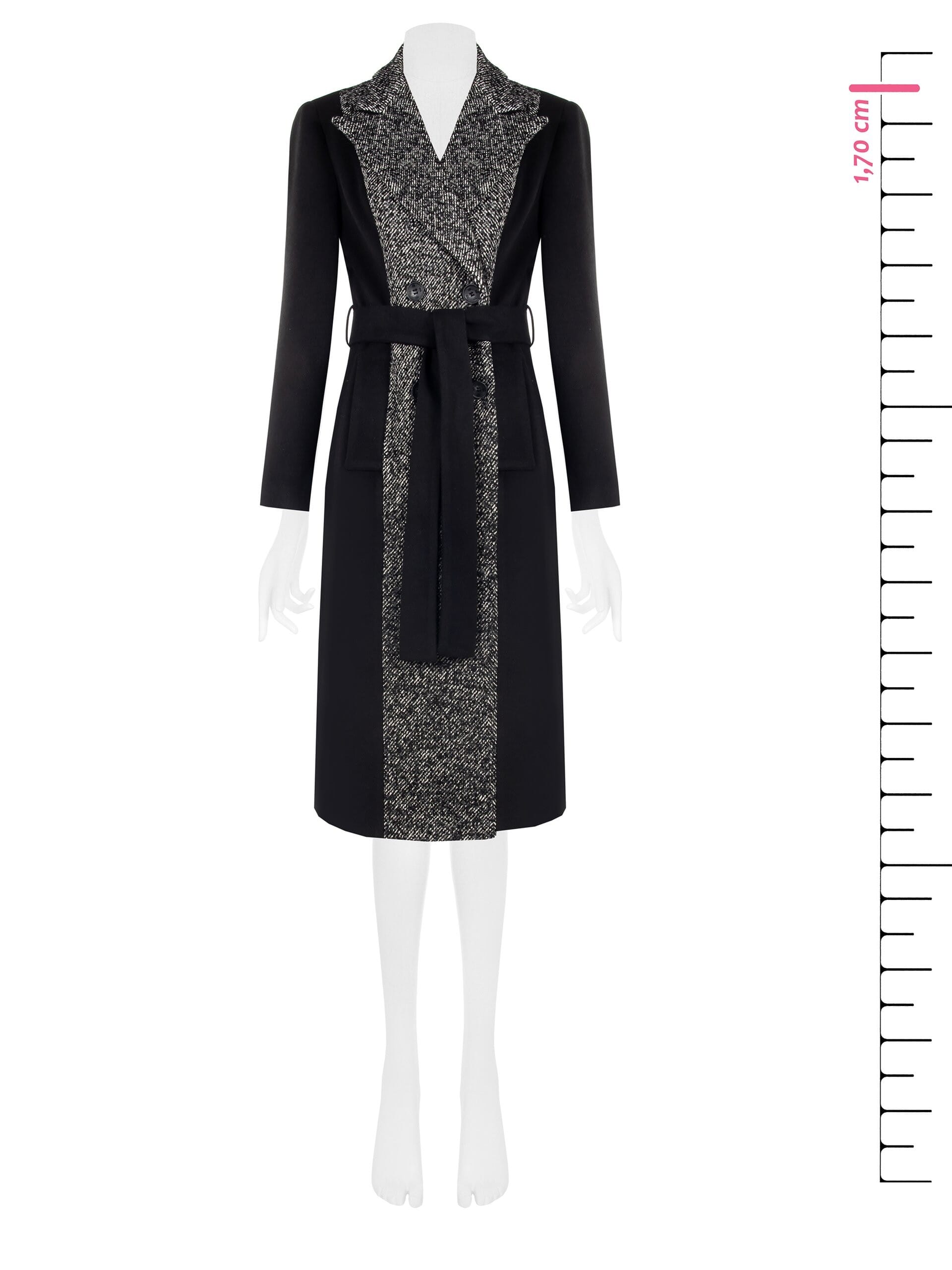 Rinascimento Manteau long en velours avec ceinture centrale et ceinture de taille