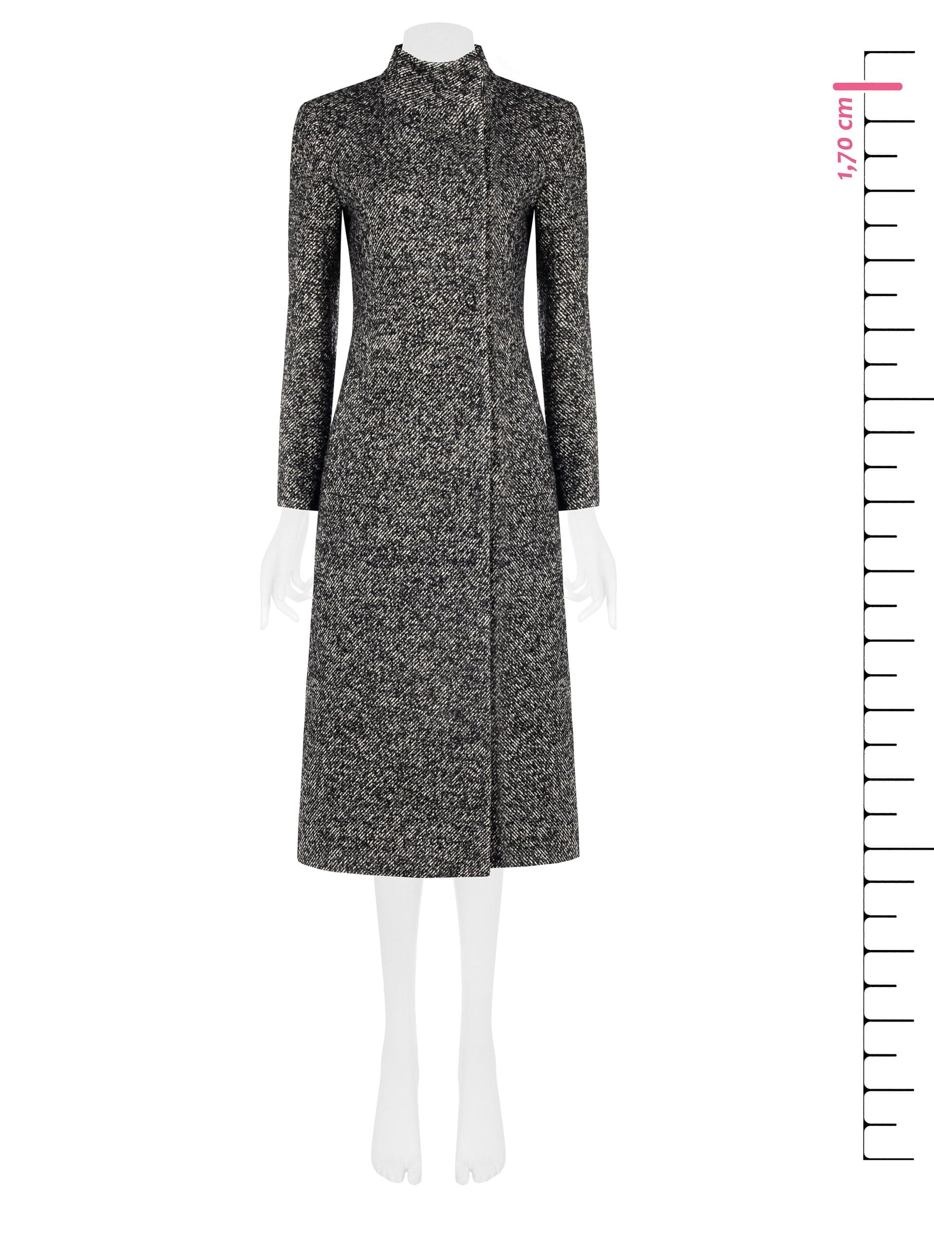 Cappotto Lungo Sfiancato Spinato Con Bottoni A Scomparsa Rinascimento