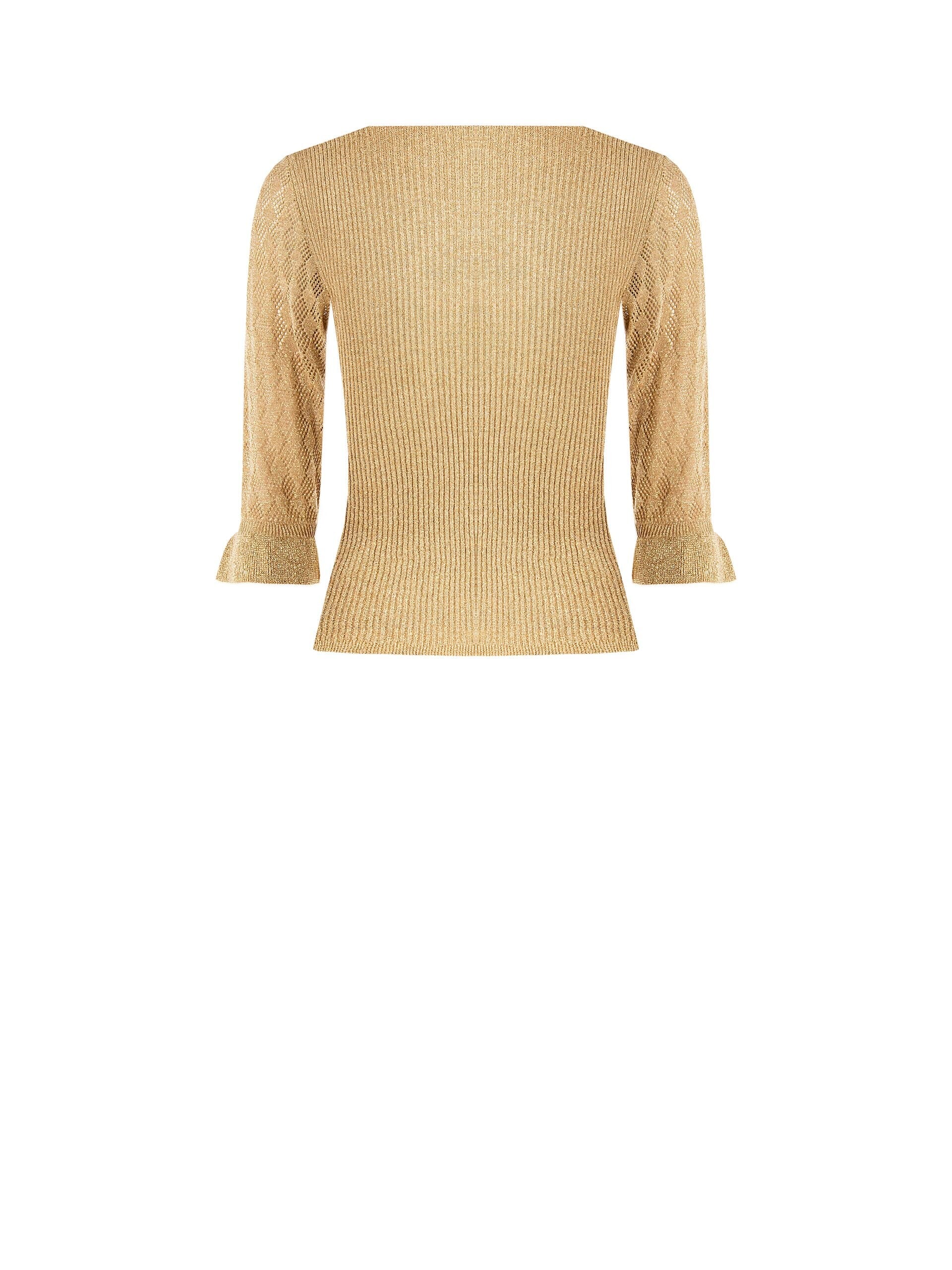 Rinascimento - Top côtelé avec fil Lurex et encolure en V