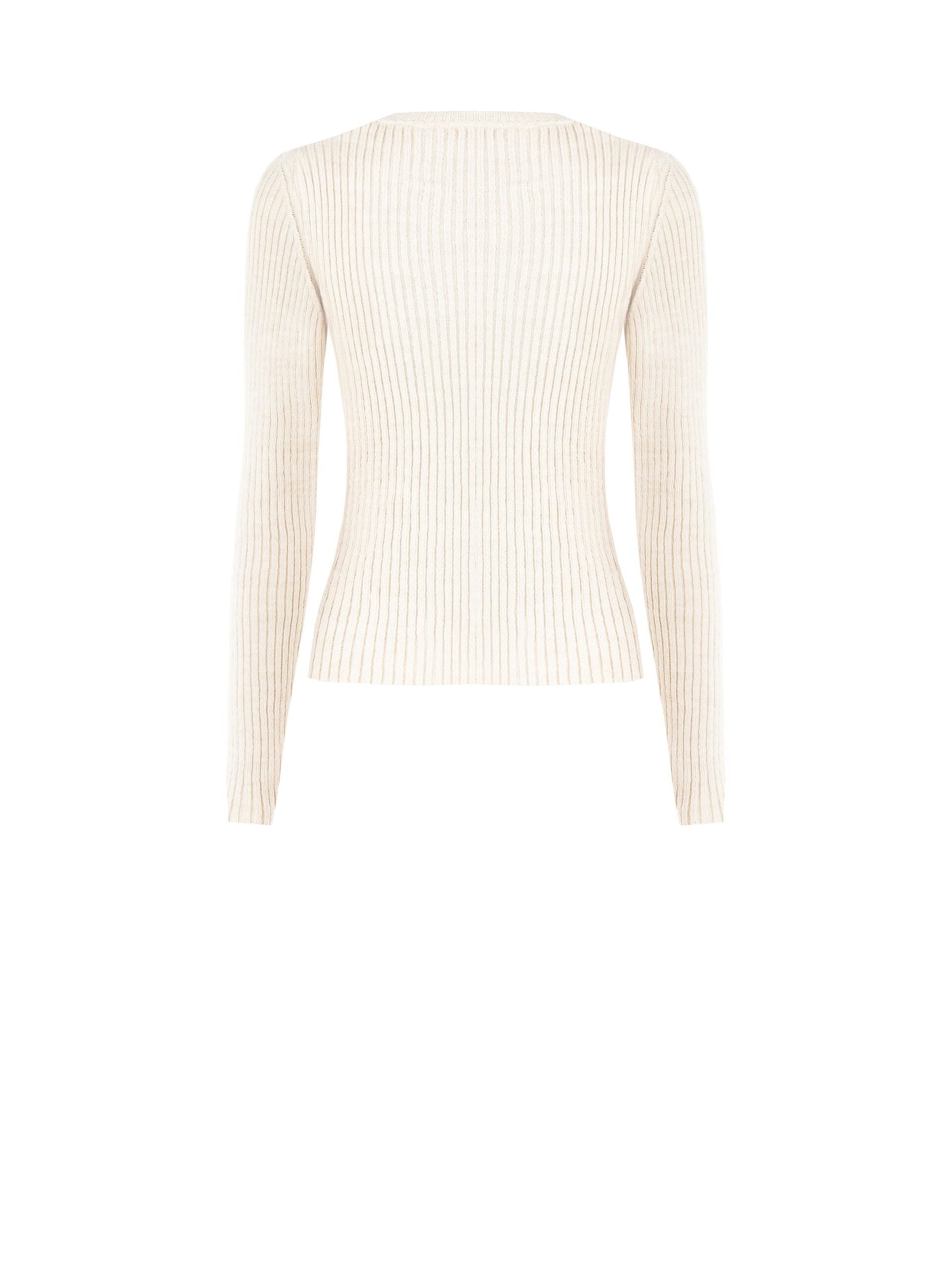 Pull côtelé près du corps avec empiècement central en dentelle Rinascimento