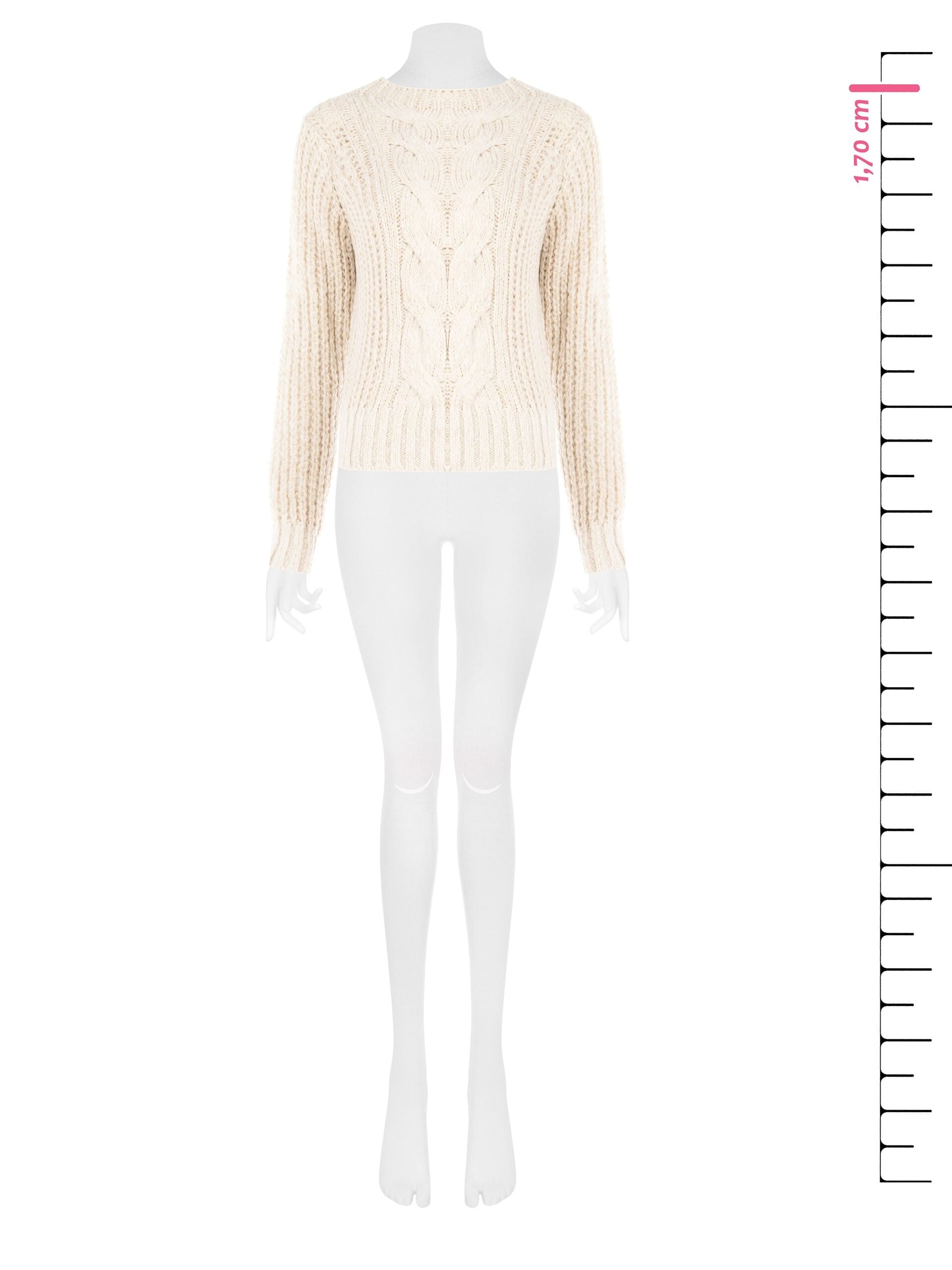 Pull maxi tressé à large col ras du cou Rinascimento