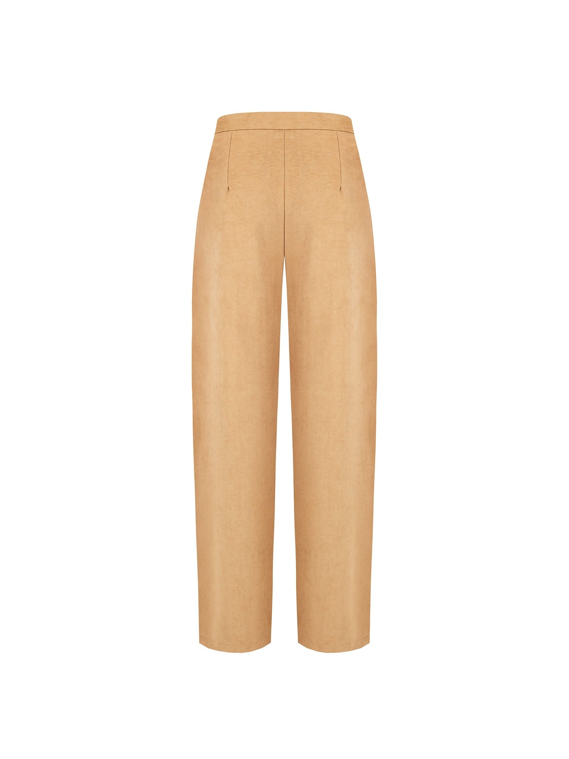 Pantalon de palais en viscose mélangée à effet velours avec fermeture éclair latérale Rinascimento