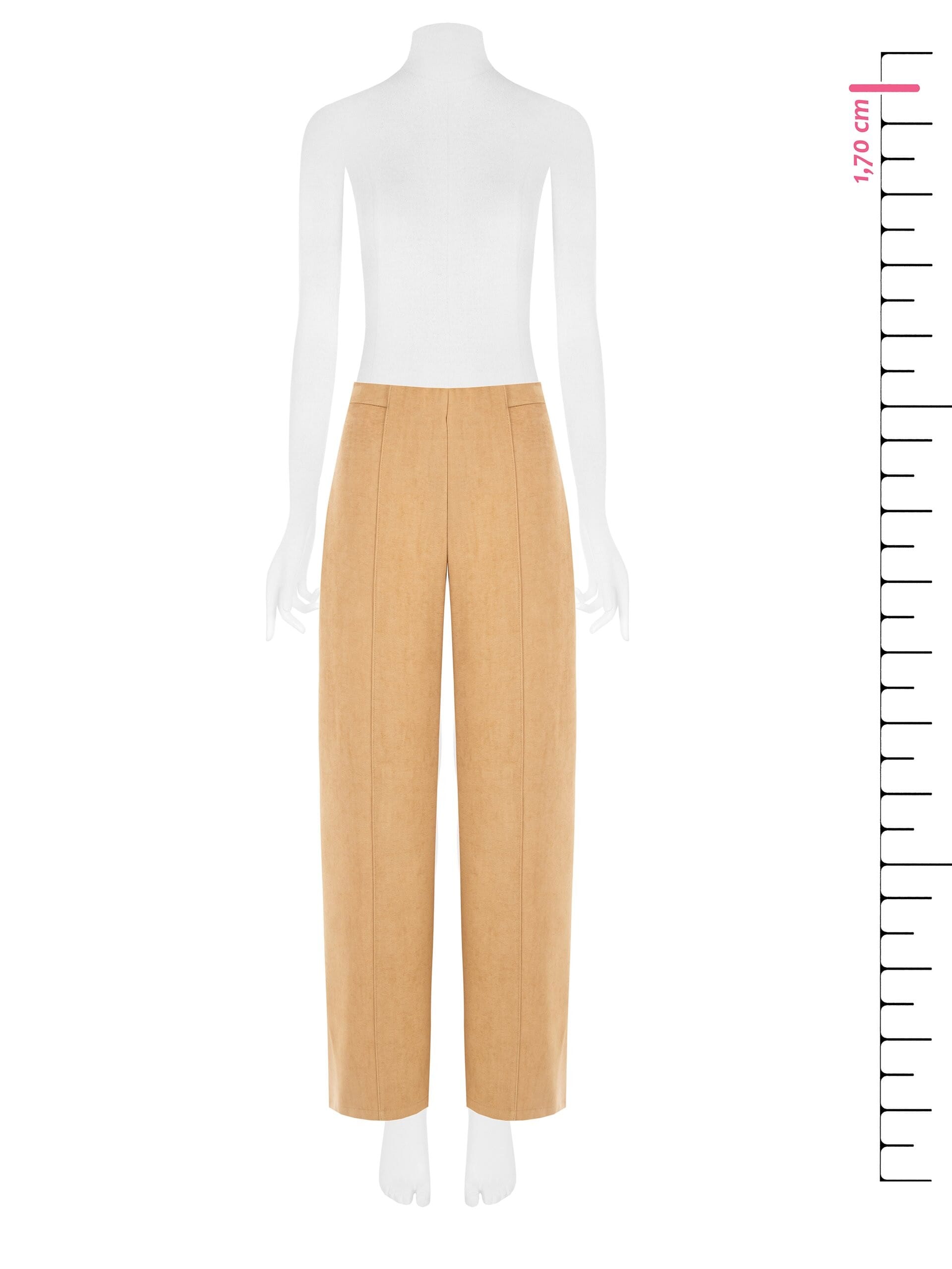 Pantalon de palais en viscose mélangée à effet velours avec fermeture éclair latérale Rinascimento